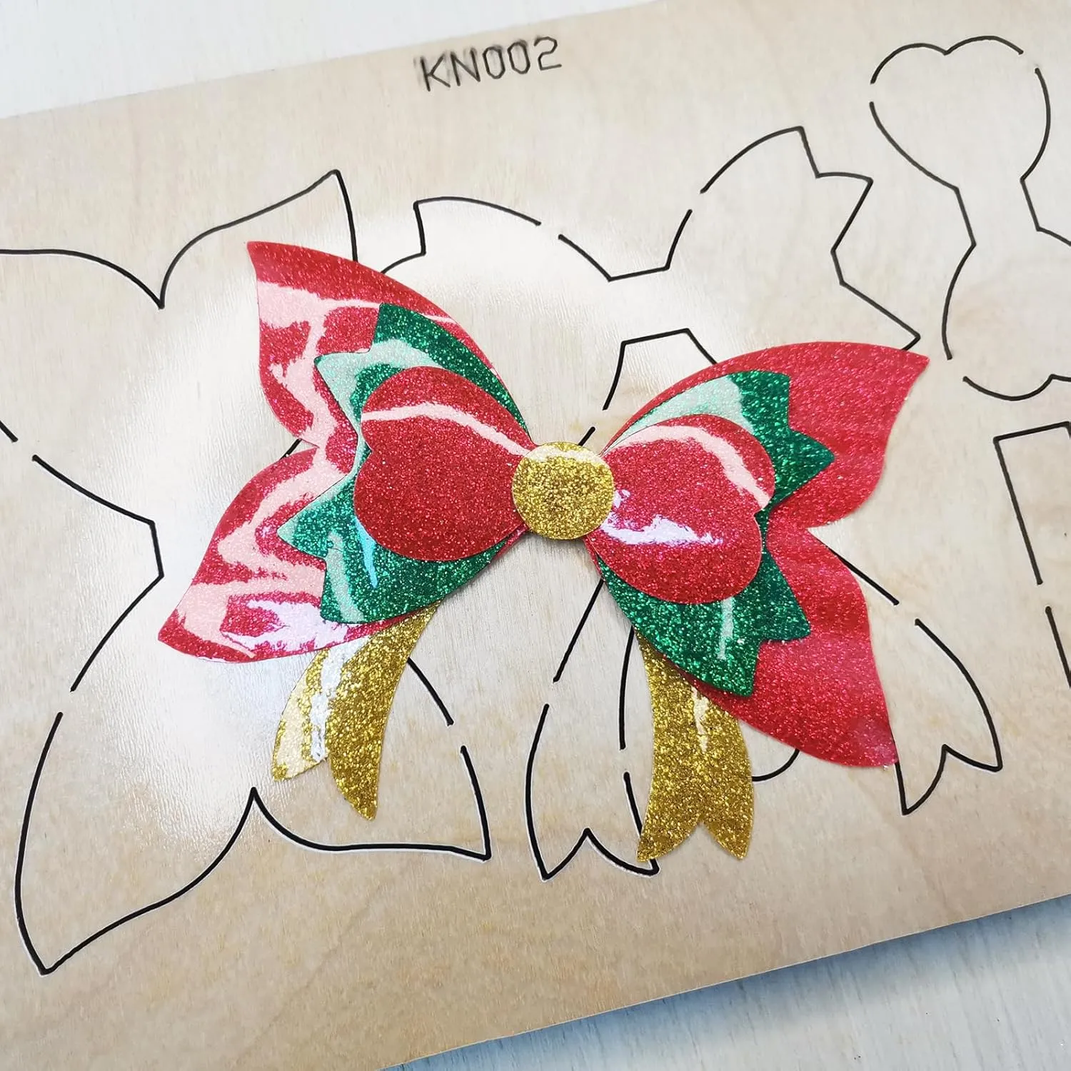 Create Beautiful Bowknots with Okjew Cutting Die - DIY Handmade Gifts Die Cuts for Scrapbooking - Compatible for Sizzi Big Shot Die Cutting Machine - Wood Board and Alloy Steel Blade (002 Wood)