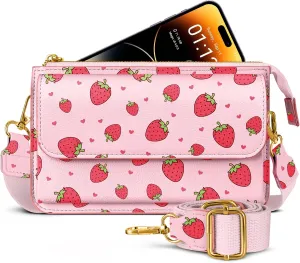 Crossbody Bag Cellphone Purse Wallet for Women - Leather Cellphone Purse Bag with Adjustable Shoulder Strap Girl