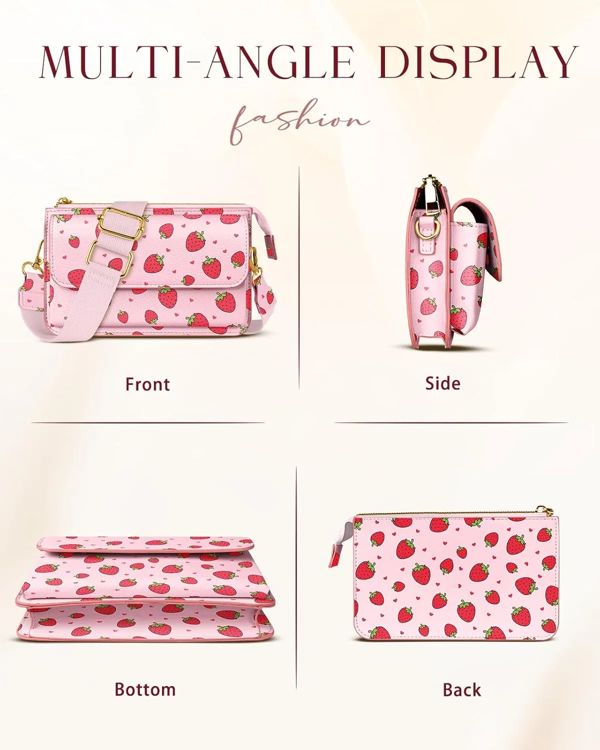 Crossbody Bag Cellphone Purse Wallet for Women - Leather Cellphone Purse Bag with Adjustable Shoulder Strap Girl