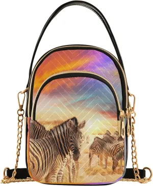 Crossbody Bags Crossbody Purse Chest Bag Wilderness Zebra for Women Trendy
