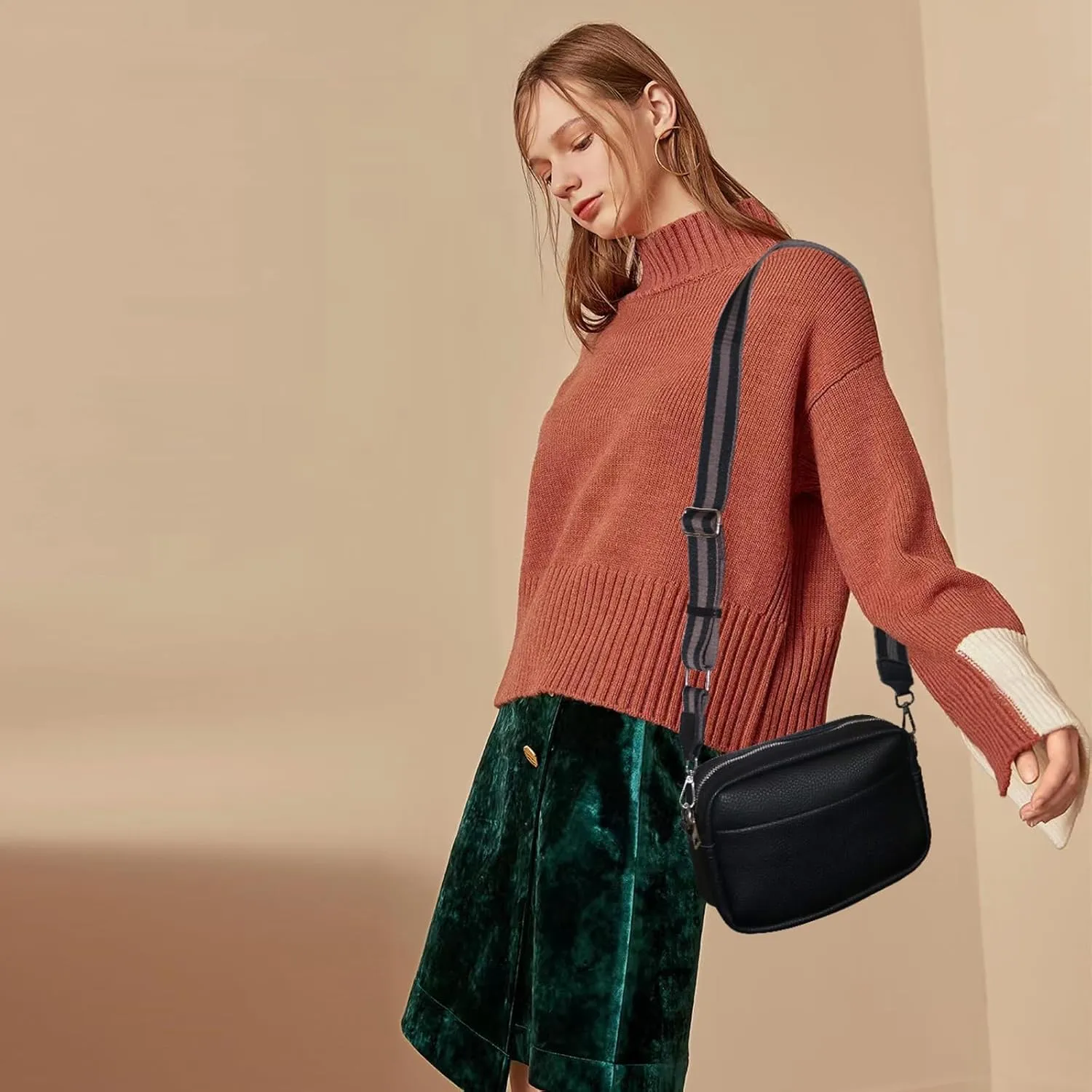 Crossbody Bags for Women-Multi-Pocket Handbag with Adjustable Shoulder Strap small purse for Long Wear Women Wallet