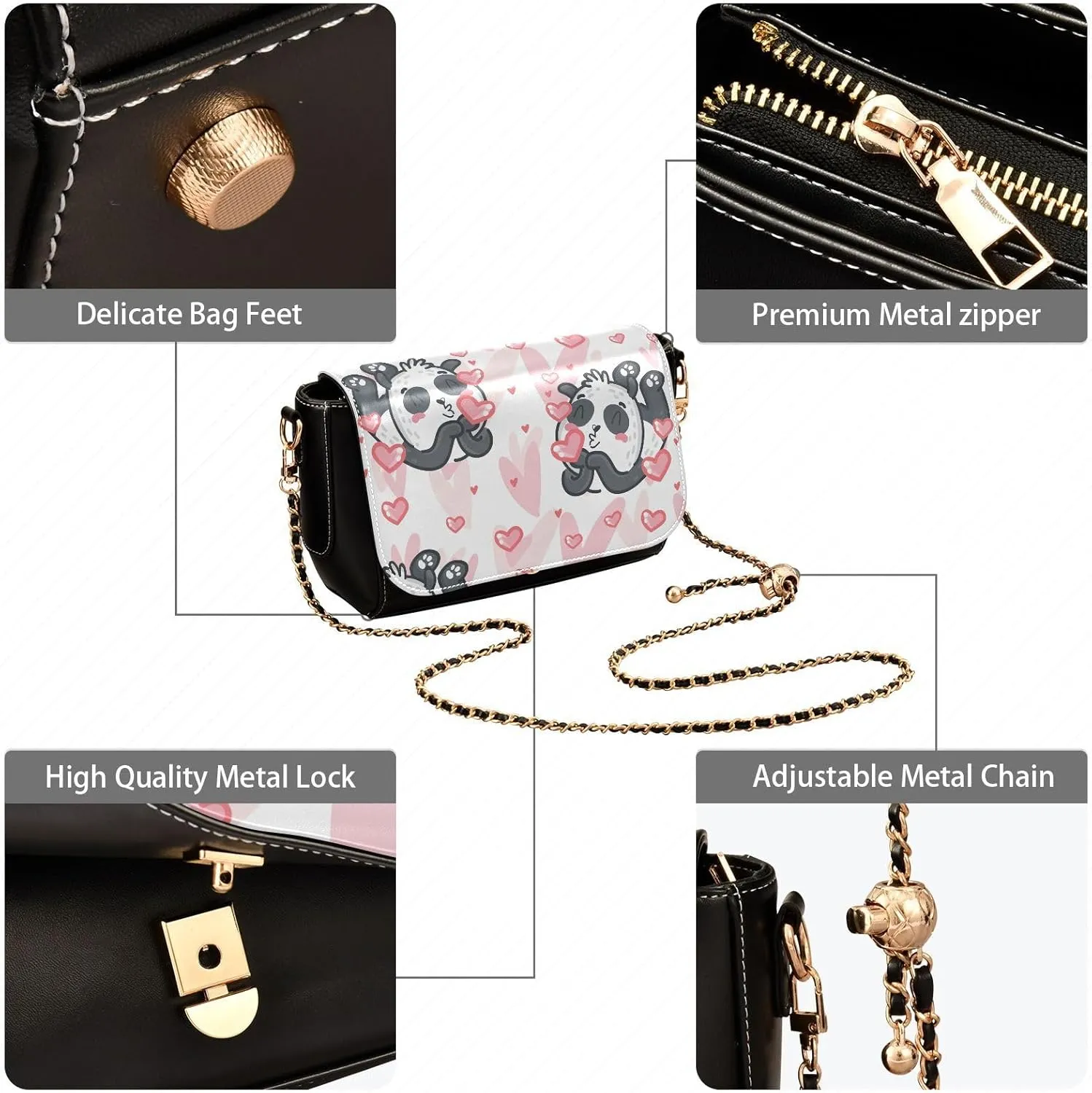 Crossbody Bags for Women Trendy Women's Black Shoulder Bag Small PU Leather Flap Cross Body Bag Handbags