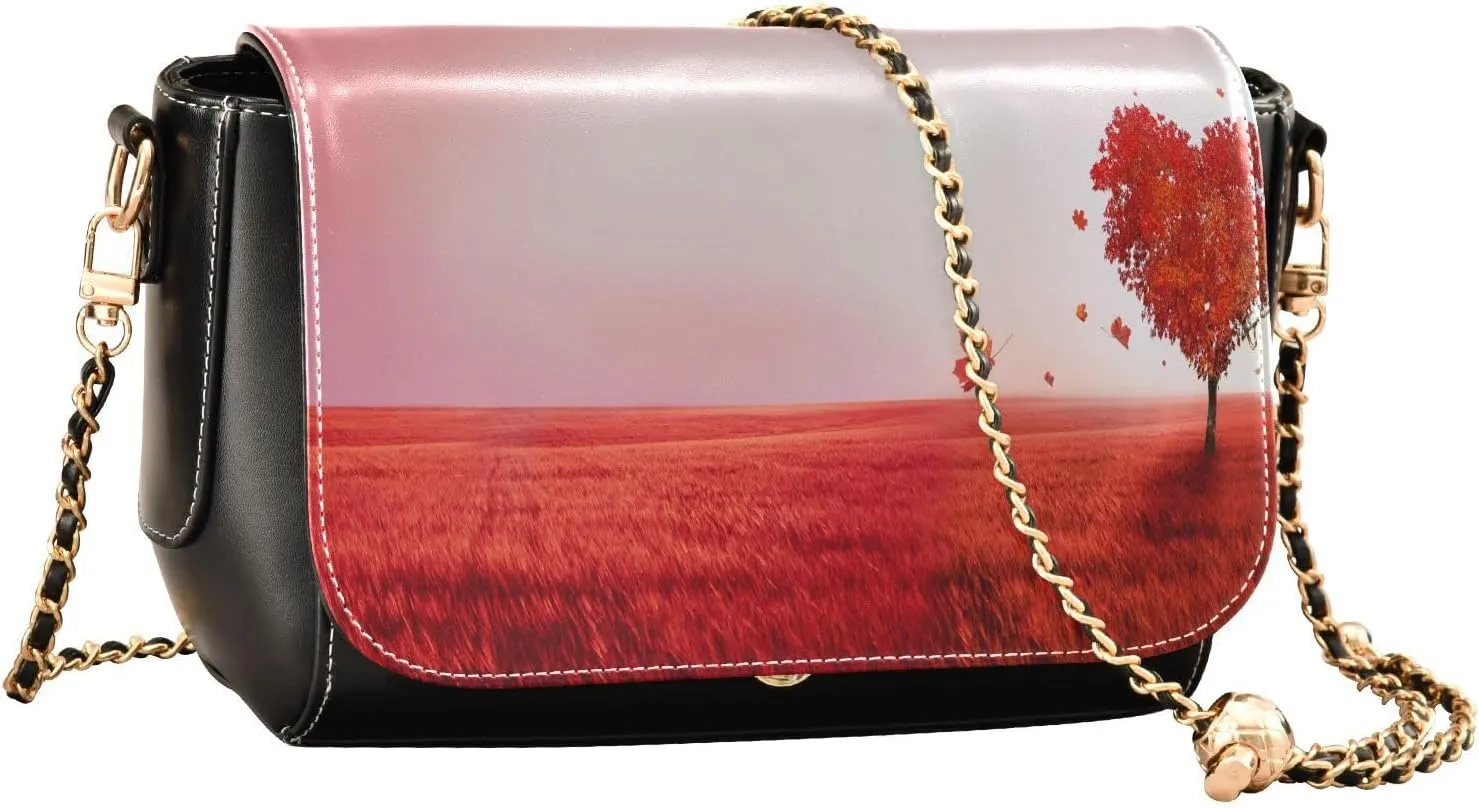 Crossbody Bags for Women Trendy Women's Black Shoulder Bag Small PU Leather Flap Cross Body Bag Handbags