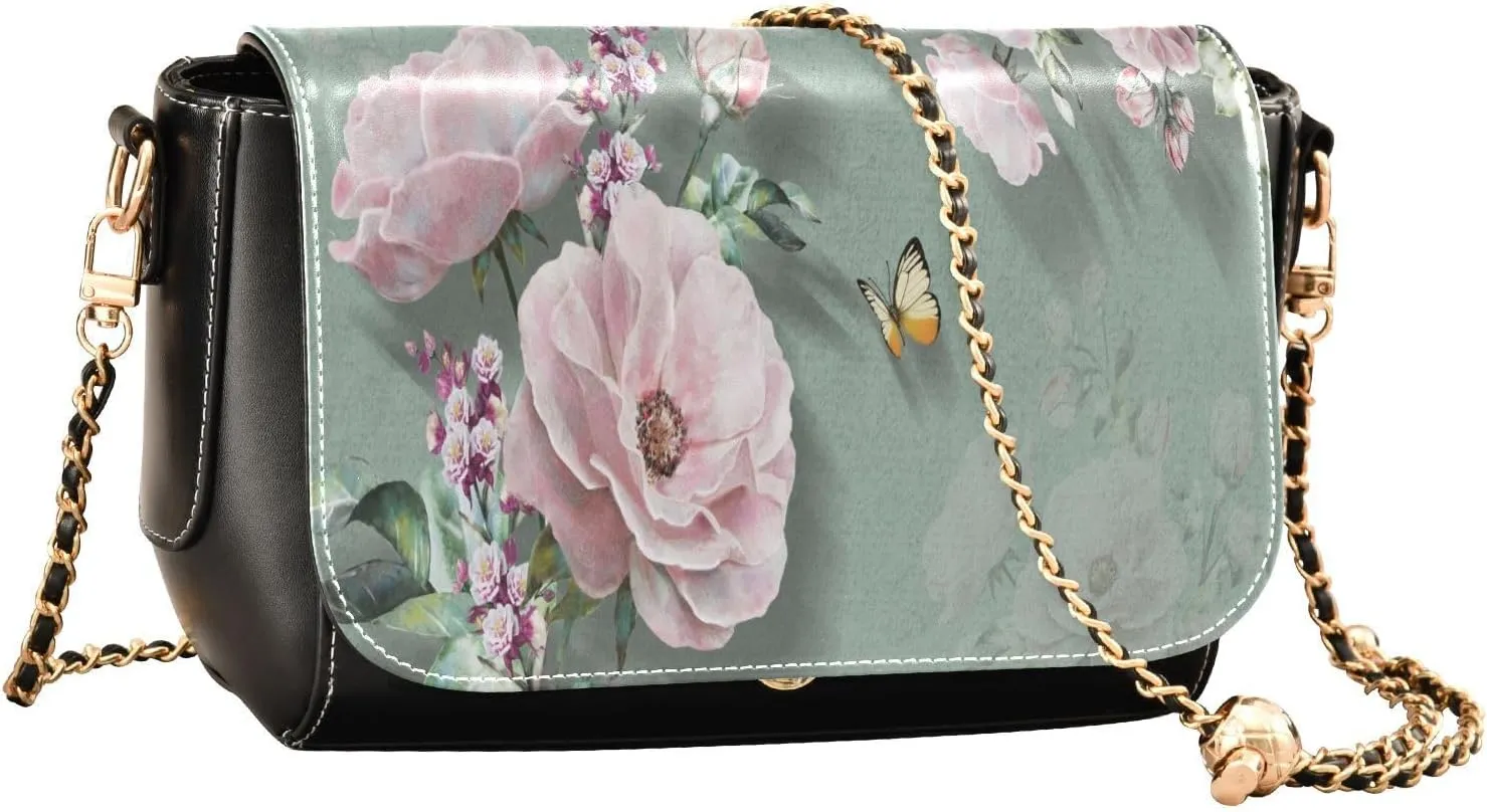 Crossbody Bags for Women Trendy Women's Black Shoulder Bag Small PU Leather Flap Cross Body Bag Handbags