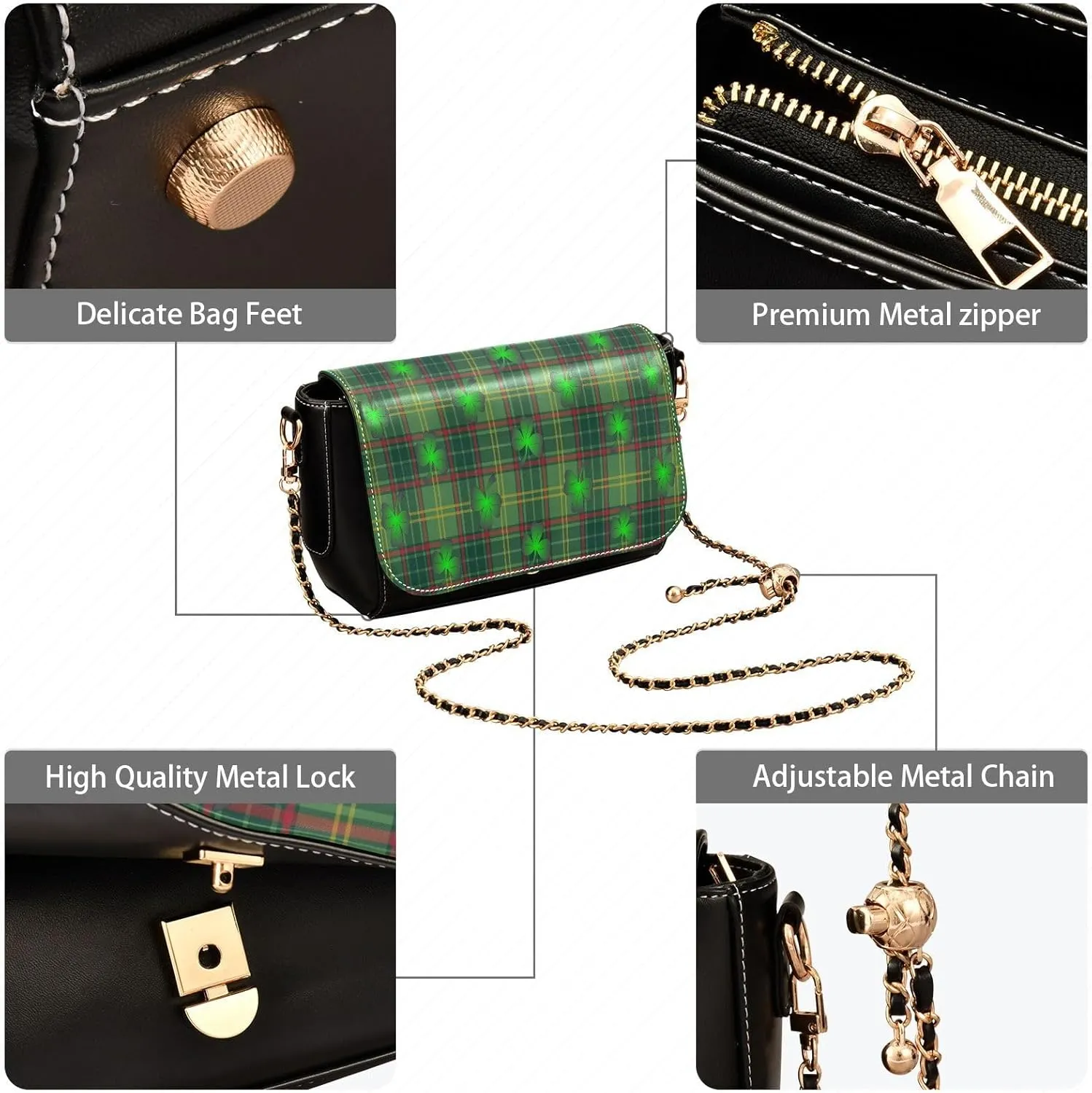 Crossbody Bags for Women Trendy Women's Black Shoulder Bag Small PU Leather Flap Cross Body Bag Handbags