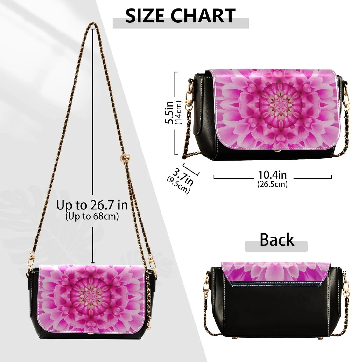 Crossbody Bags for Women Trendy Women's Black Shoulder Bag Small PU Leather Flap Cross Body Bag Handbags