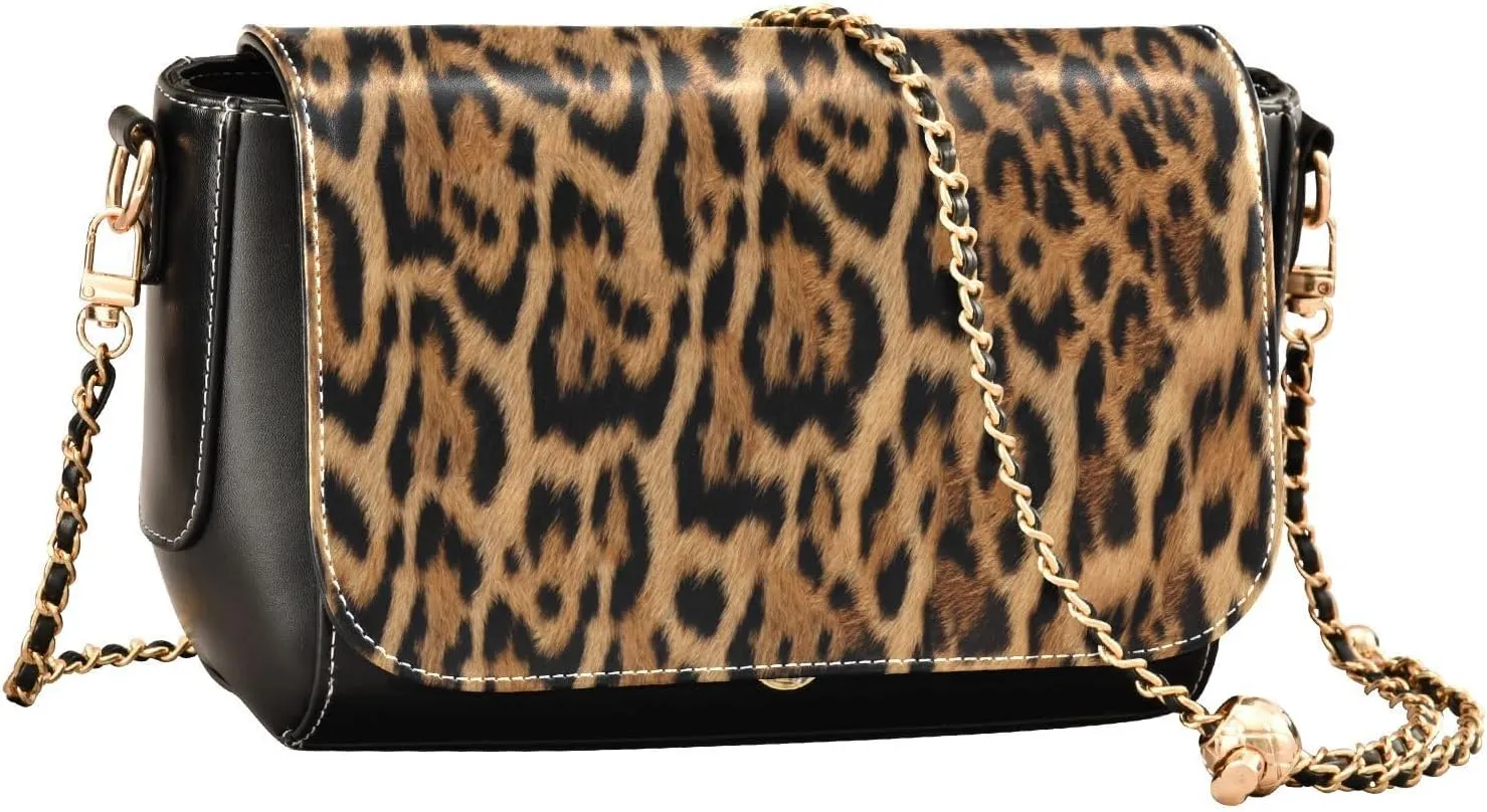 Crossbody Bags for Women Trendy Women's Black Shoulder Bag Small PU Leather Flap Cross Body Bag Handbags