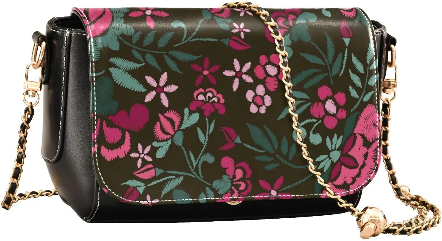 Crossbody Bags for Women Trendy Women's Black Shoulder Bag Small PU Leather Flap Cross Body Bag Handbags