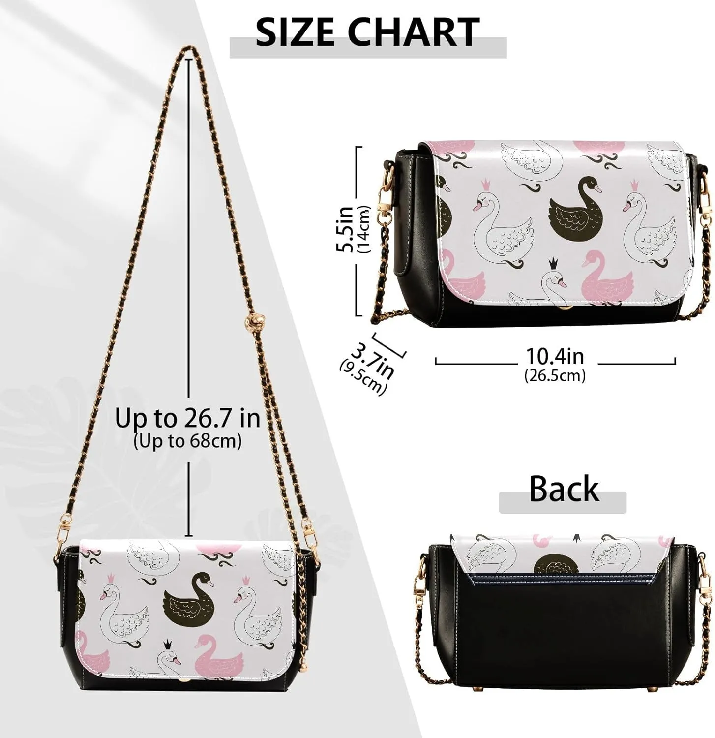 Crossbody Bags for Women Trendy Women's Black Shoulder Bag Small PU Leather Flap Cross Body Bag Handbags