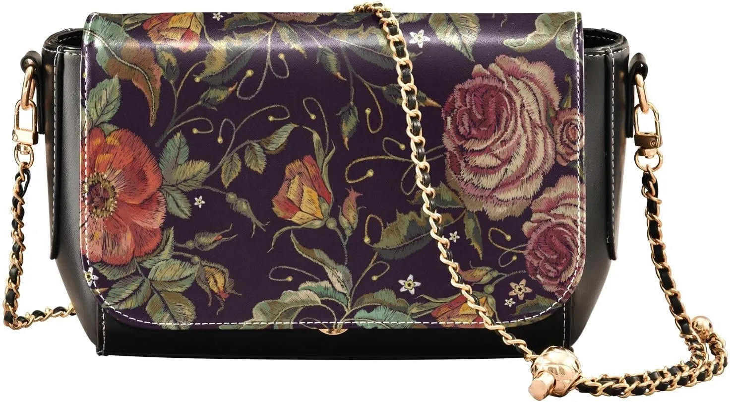 Crossbody Bags for Women Trendy Women's Black Shoulder Bag Small PU Leather Flap Cross Body Bag Handbags