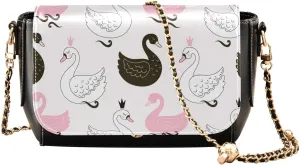 Crossbody Bags for Women Trendy Women's Black Shoulder Bag Small PU Leather Flap Cross Body Bag Handbags