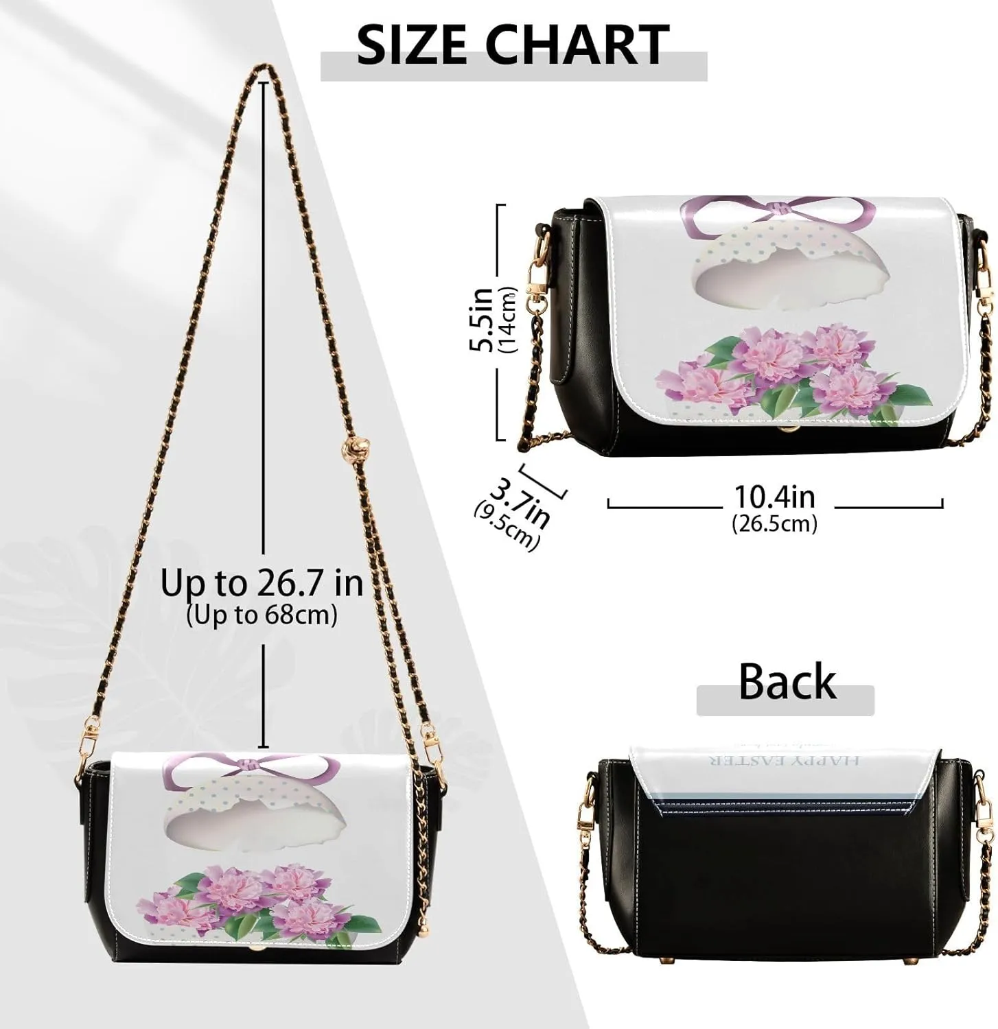 Crossbody Bags for Women Trendy Women's Black Shoulder Bag Small PU Leather Flap Cross Body Bag Handbags