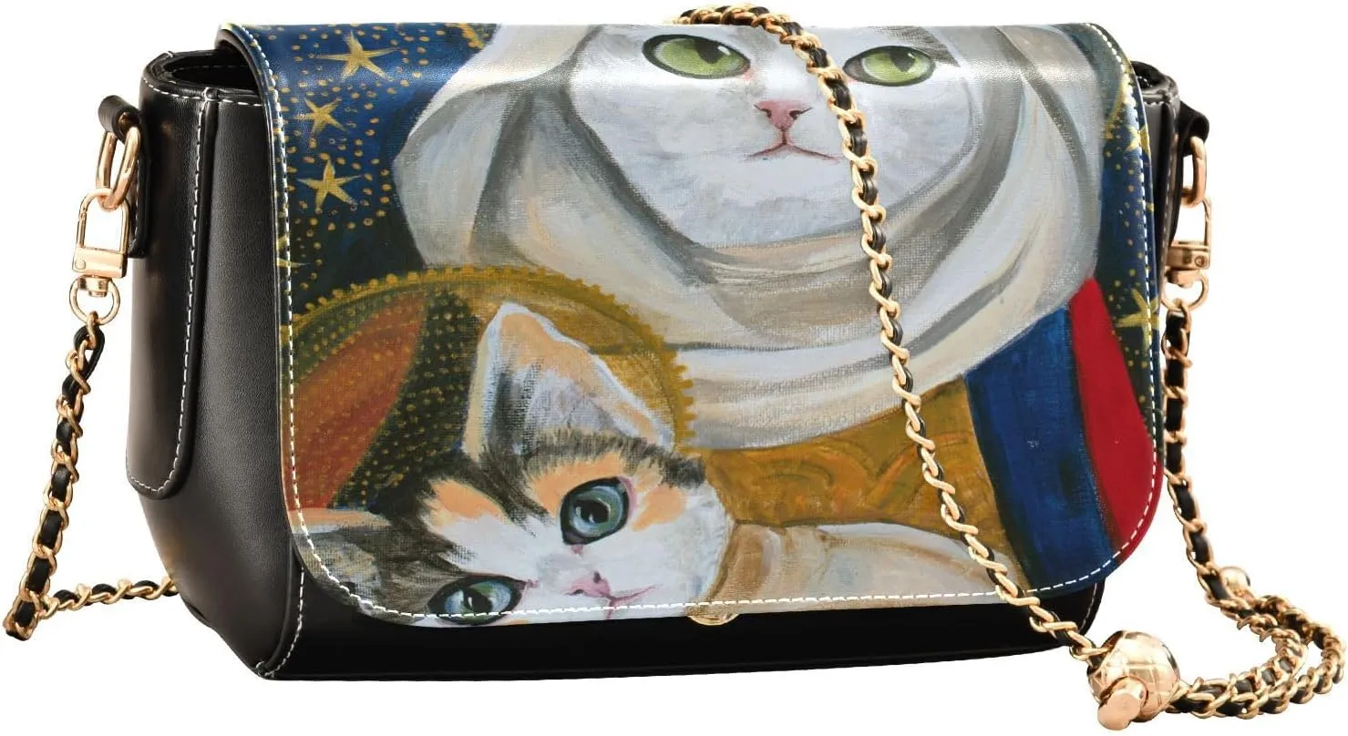 Crossbody Bags for Women Trendy Women's Black Shoulder Bag Small PU Leather Flap Cross Body Bag Handbags