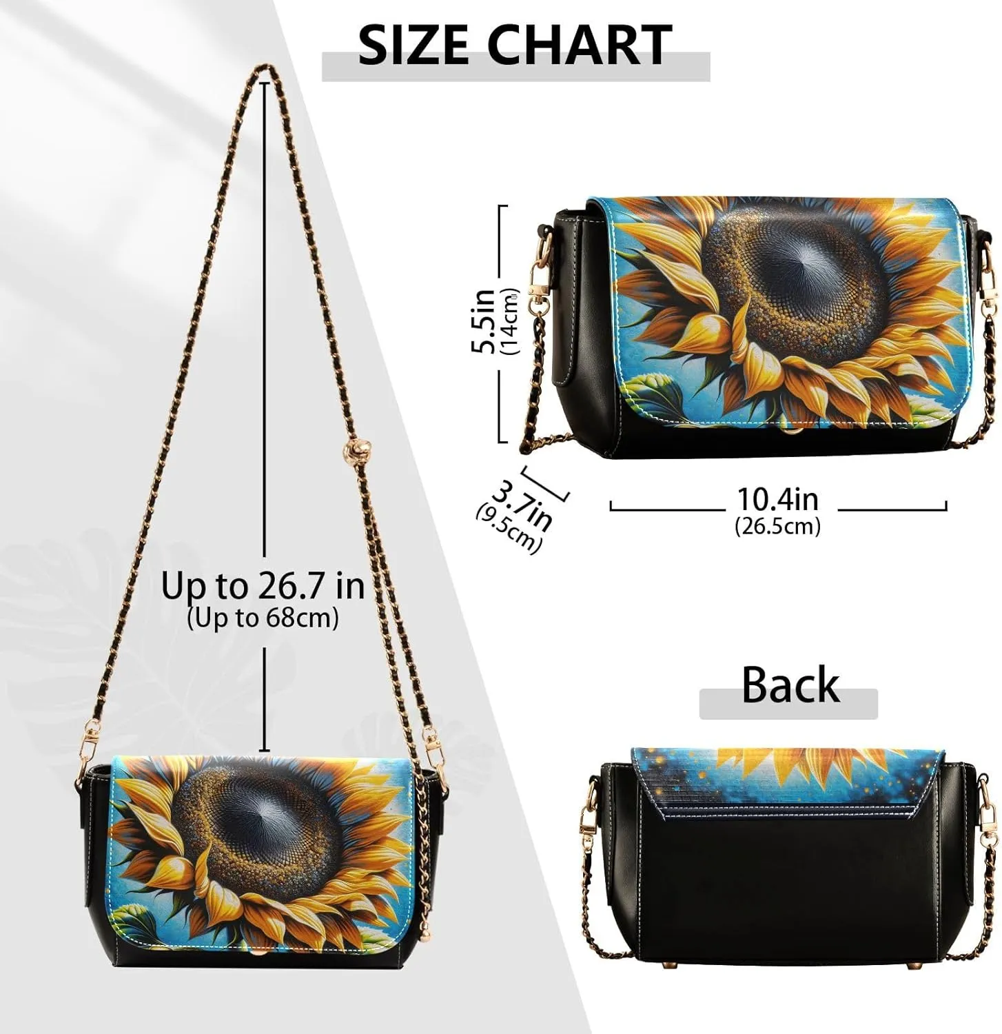 Crossbody Bags for Women Trendy Women's Black Shoulder Bag Small PU Leather Flap Cross Body Bag Handbags