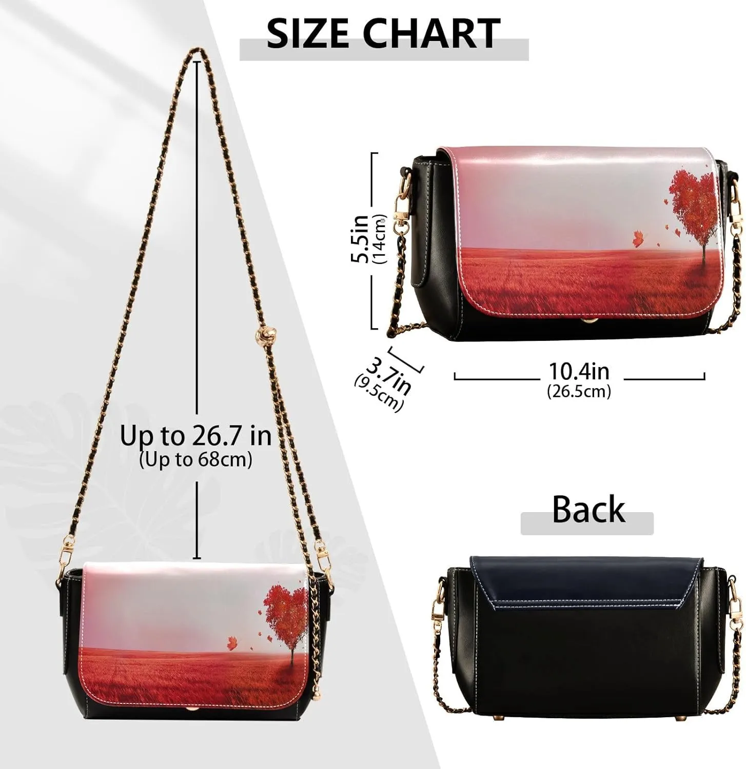 Crossbody Bags for Women Trendy Women's Black Shoulder Bag Small PU Leather Flap Cross Body Bag Handbags