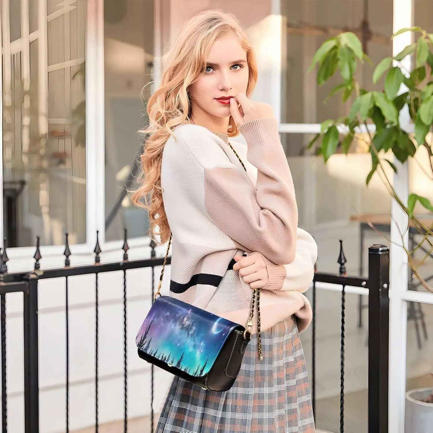 Crossbody Bags for Women Trendy Women's Black Shoulder Bag Small PU Leather Flap Cross Body Bag Handbags