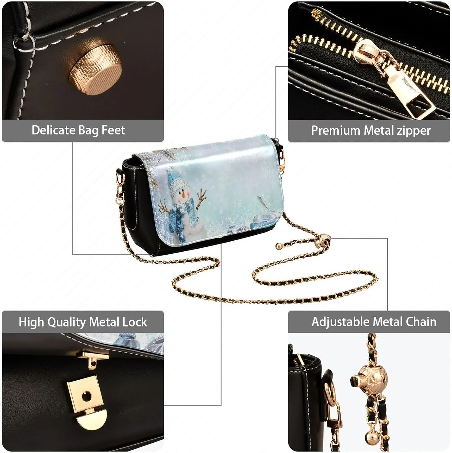 Crossbody Bags for Women Trendy Women's Black Shoulder Bag Small PU Leather Flap Cross Body Bag Handbags
