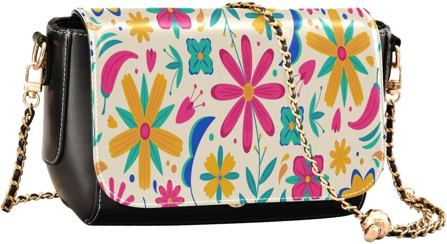 Crossbody Bags for Women Trendy Women's Black Shoulder Bag Small PU Leather Flap Cross Body Bag Handbags