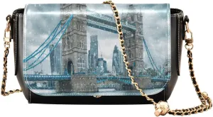 Crossbody Bags for Women Trendy Women's Black Shoulder Bag Small PU Leather Flap Cross Body Bag Handbags