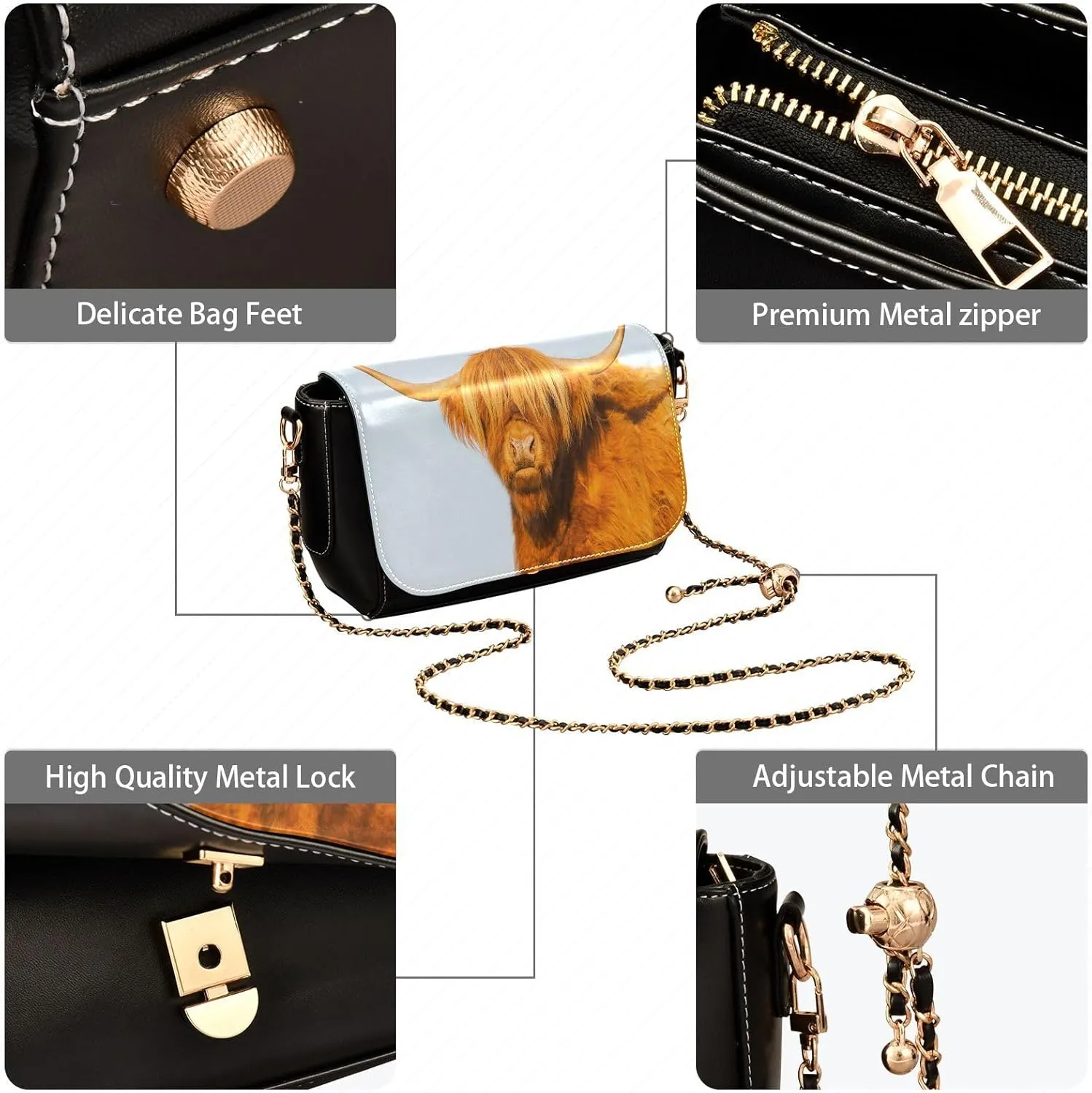 Crossbody Bags for Women Trendy Women's Black Shoulder Bag Small PU Leather Flap Cross Body Bag Handbags