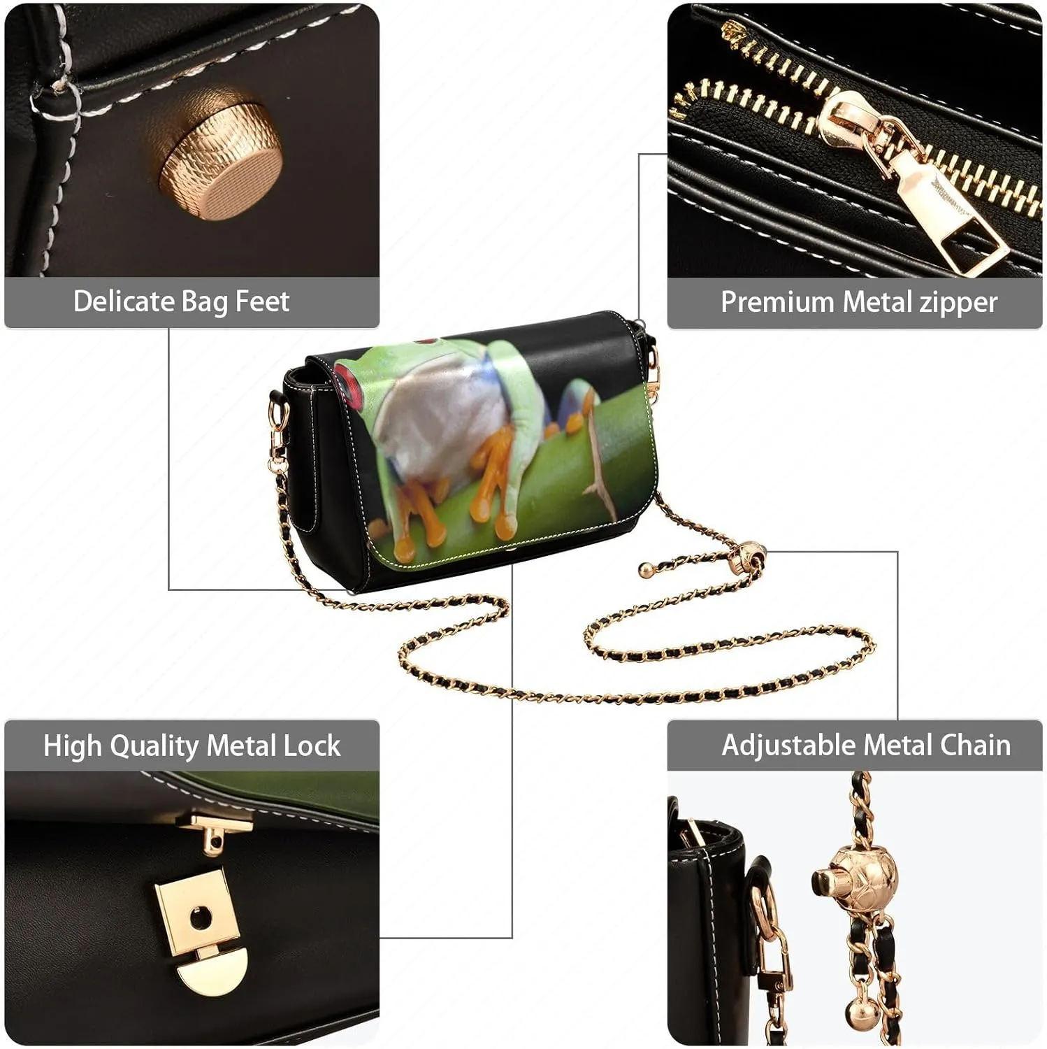 Crossbody Bags for Women Trendy Women's Black Shoulder Bag Small PU Leather Flap Cross Body Bag Handbags