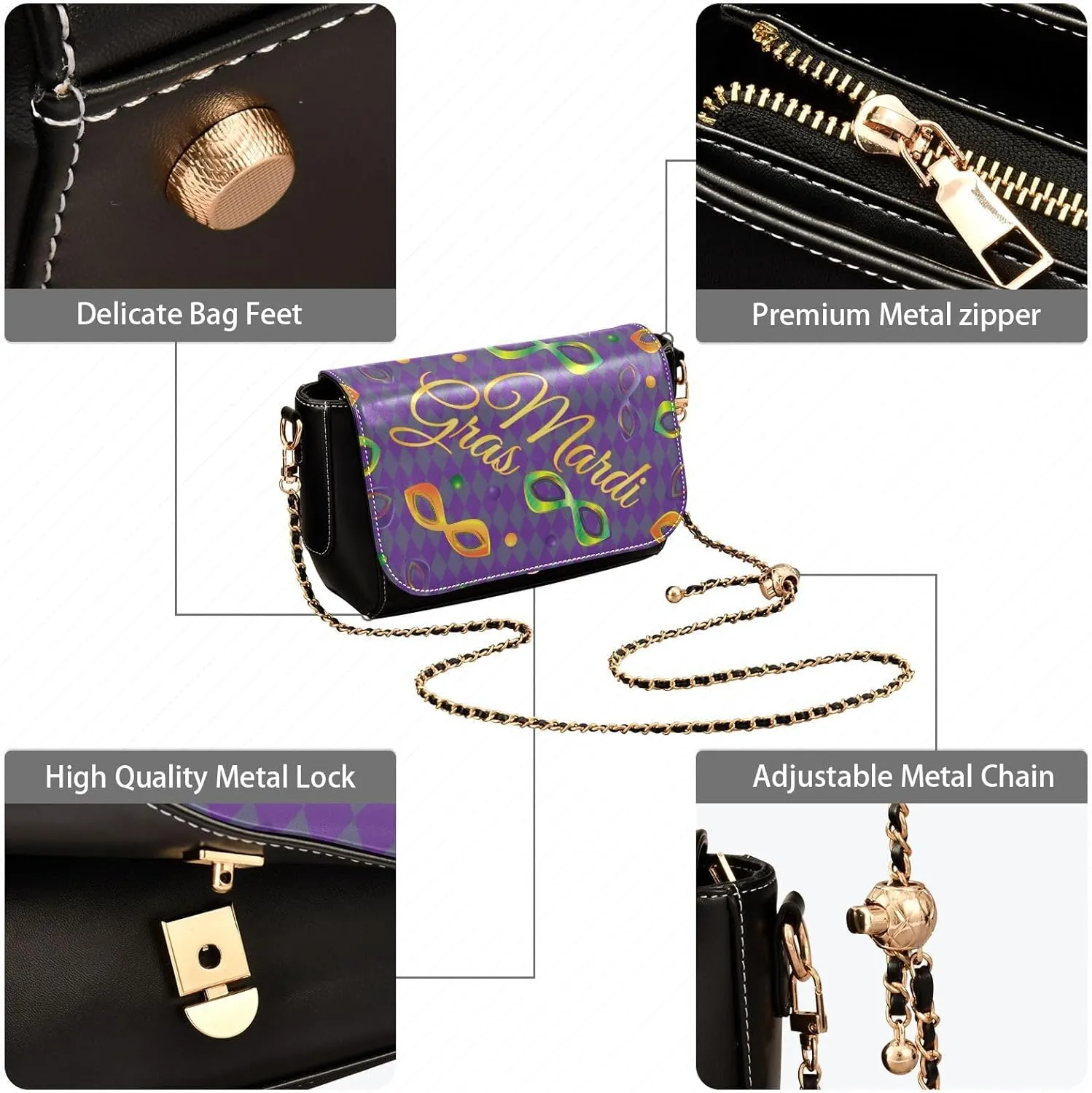 Crossbody Bags for Women Trendy Women's Black Shoulder Bag Small PU Leather Flap Cross Body Bag Handbags