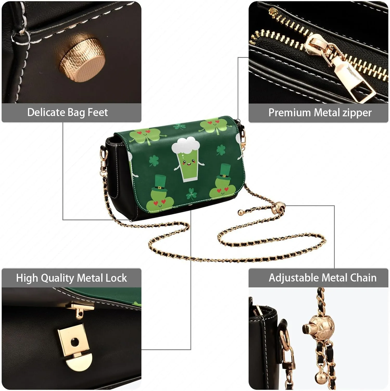 Crossbody Bags for Women Trendy Women's Black Shoulder Bag Small PU Leather Flap Cross Body Bag Handbags