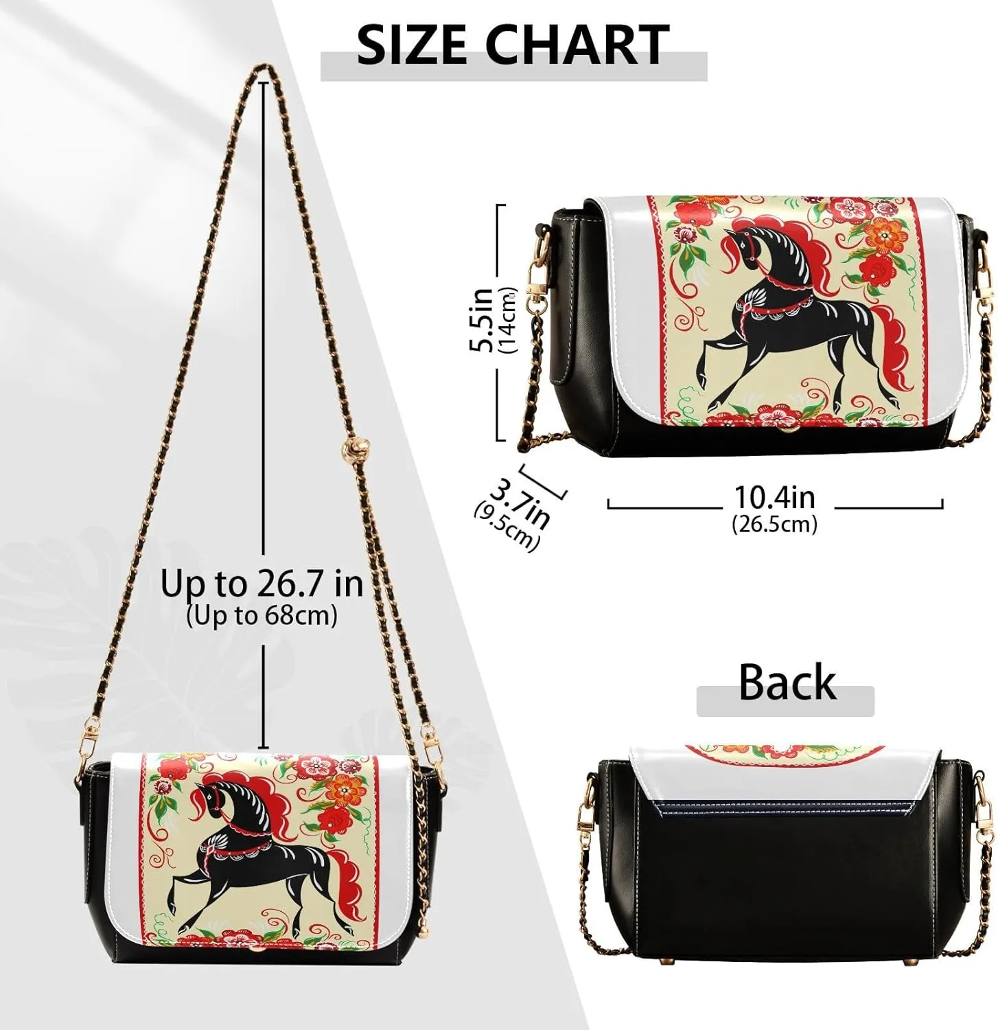 Crossbody Bags for Women Trendy Women's Black Shoulder Bag Small PU Leather Flap Cross Body Bag Handbags