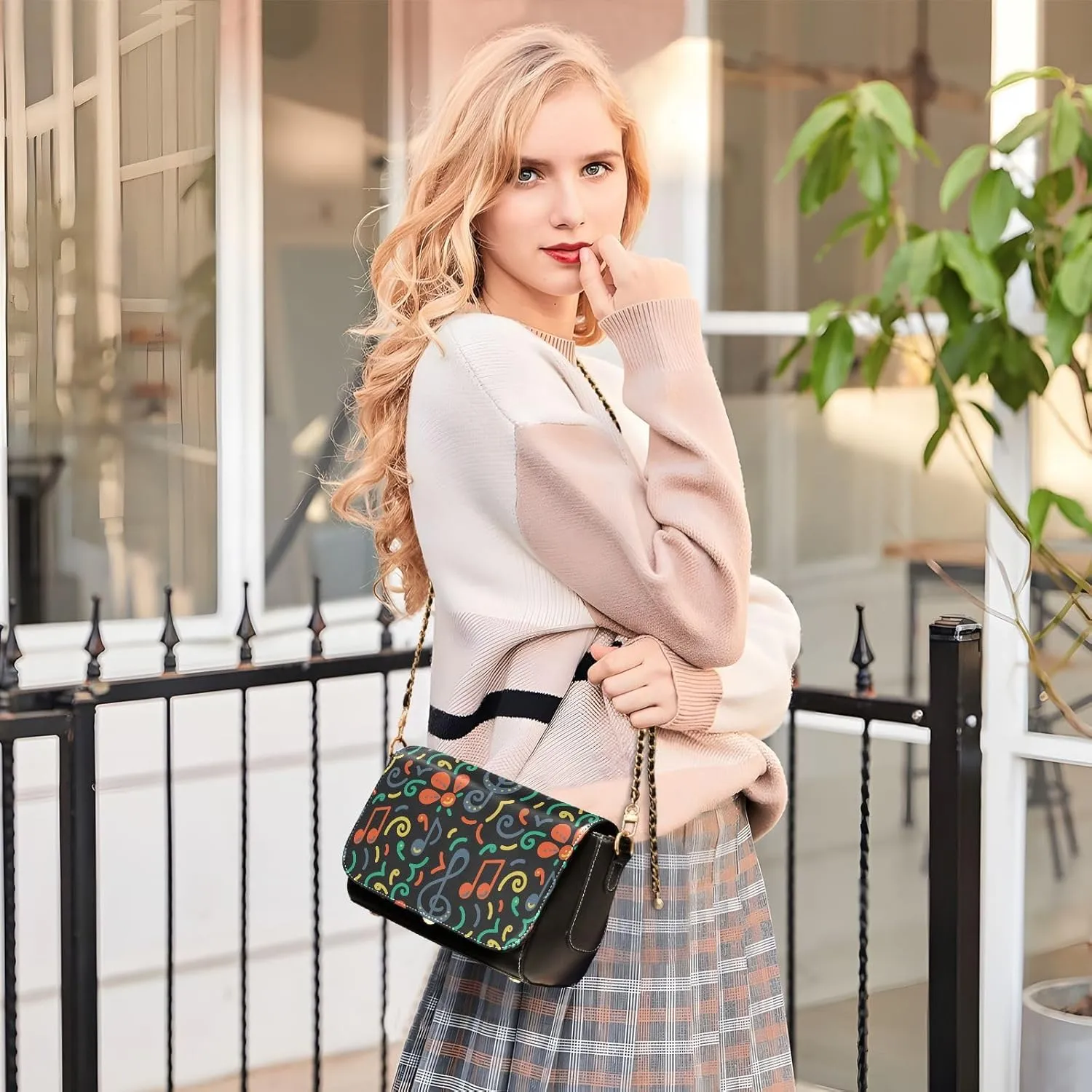 Crossbody Bags for Women Trendy Women's Black Shoulder Bag Small PU Leather Flap Cross Body Bag Handbags