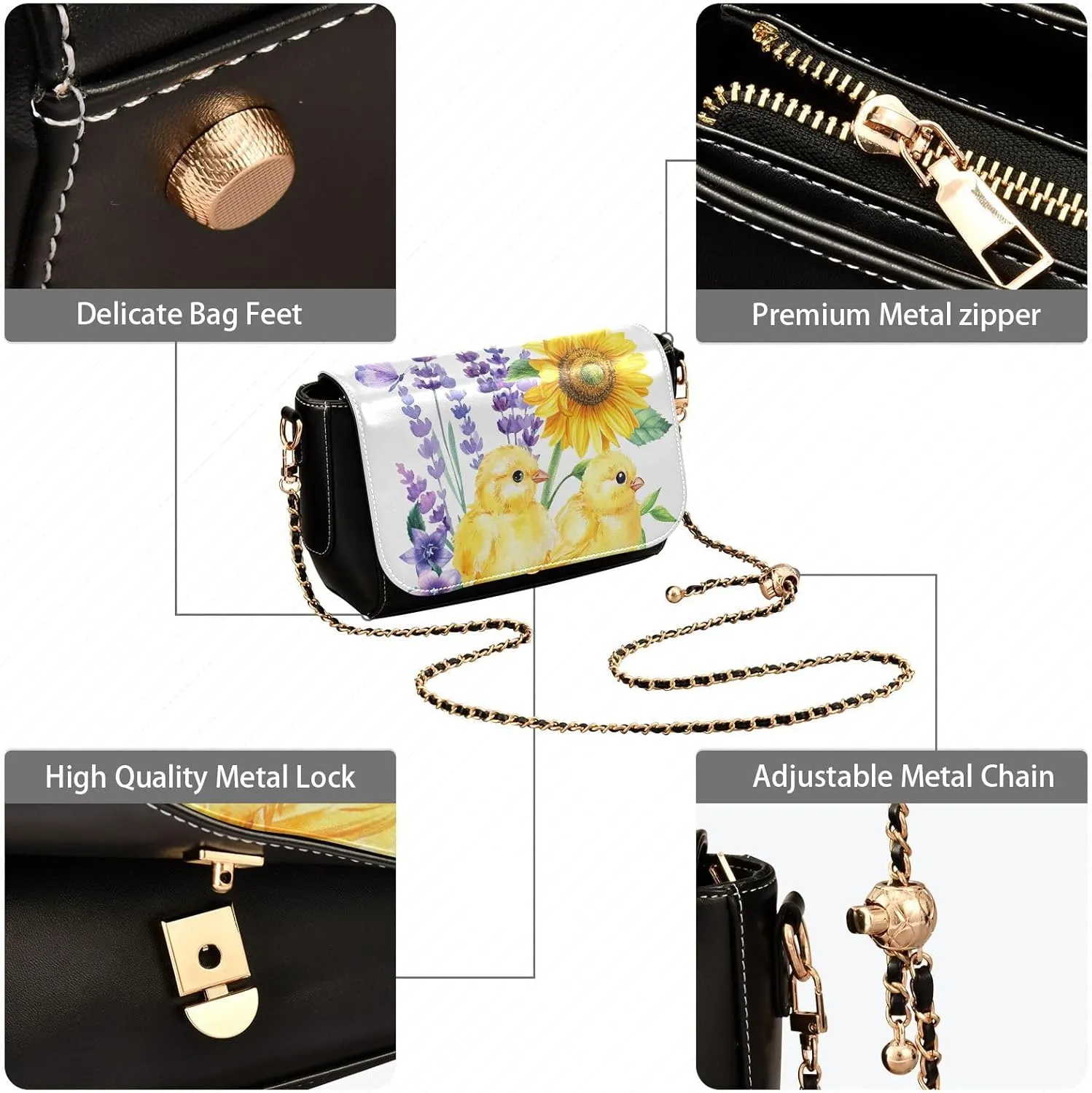 Crossbody Bags for Women Trendy Women's Black Shoulder Bag Small PU Leather Flap Cross Body Bag Handbags