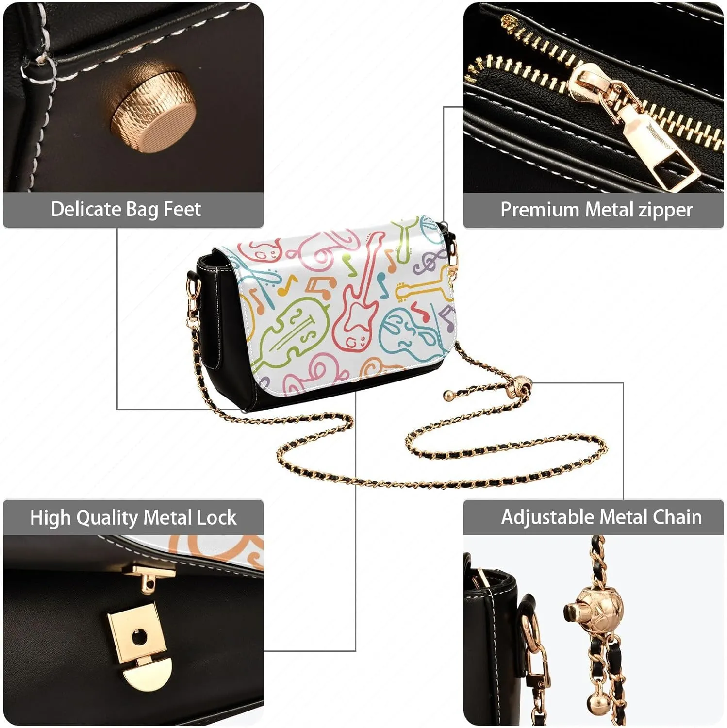 Crossbody Bags for Women Trendy Women's Black Shoulder Bag Small PU Leather Flap Cross Body Bag Handbags