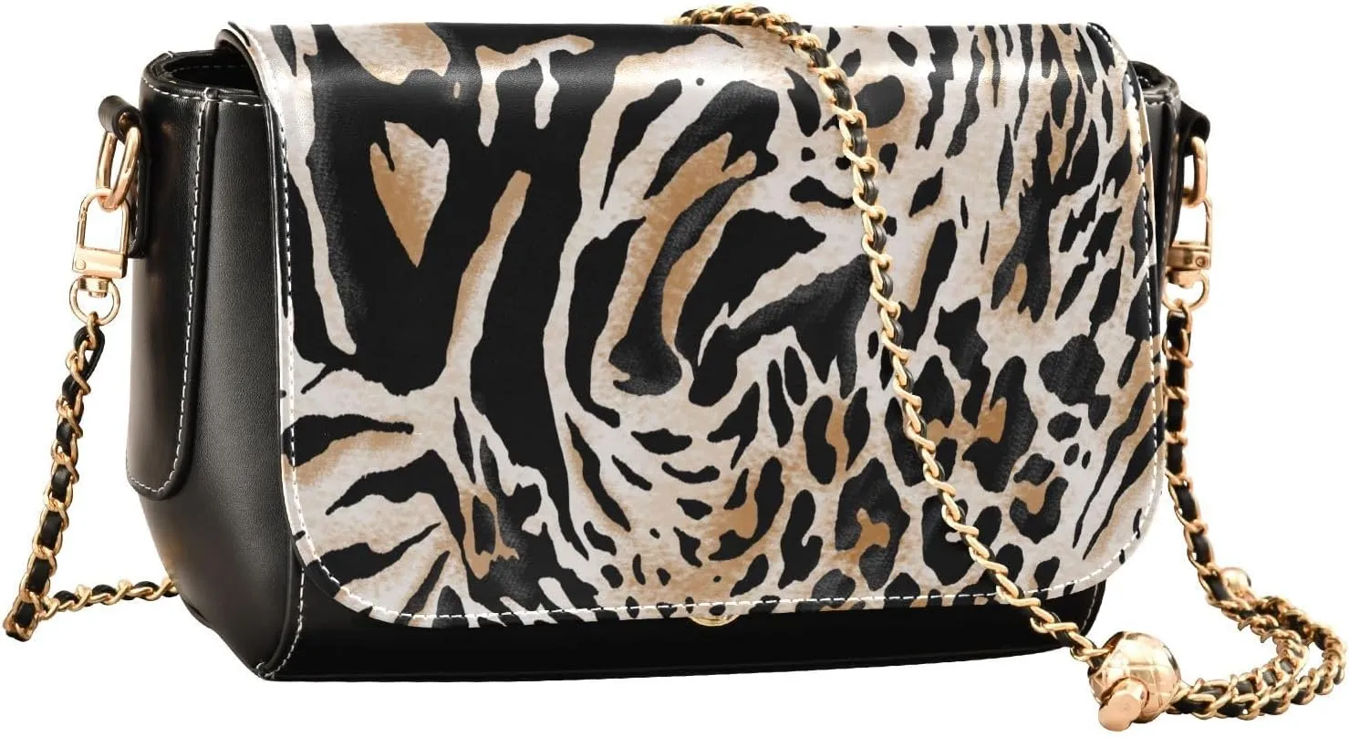 Crossbody Bags for Women Trendy Women's Black Shoulder Bag Small PU Leather Flap Cross Body Bag Handbags