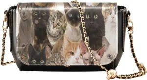 Crossbody Bags for Women Trendy Women's Black Shoulder Bag Small PU Leather Flap Cross Body Bag Handbags