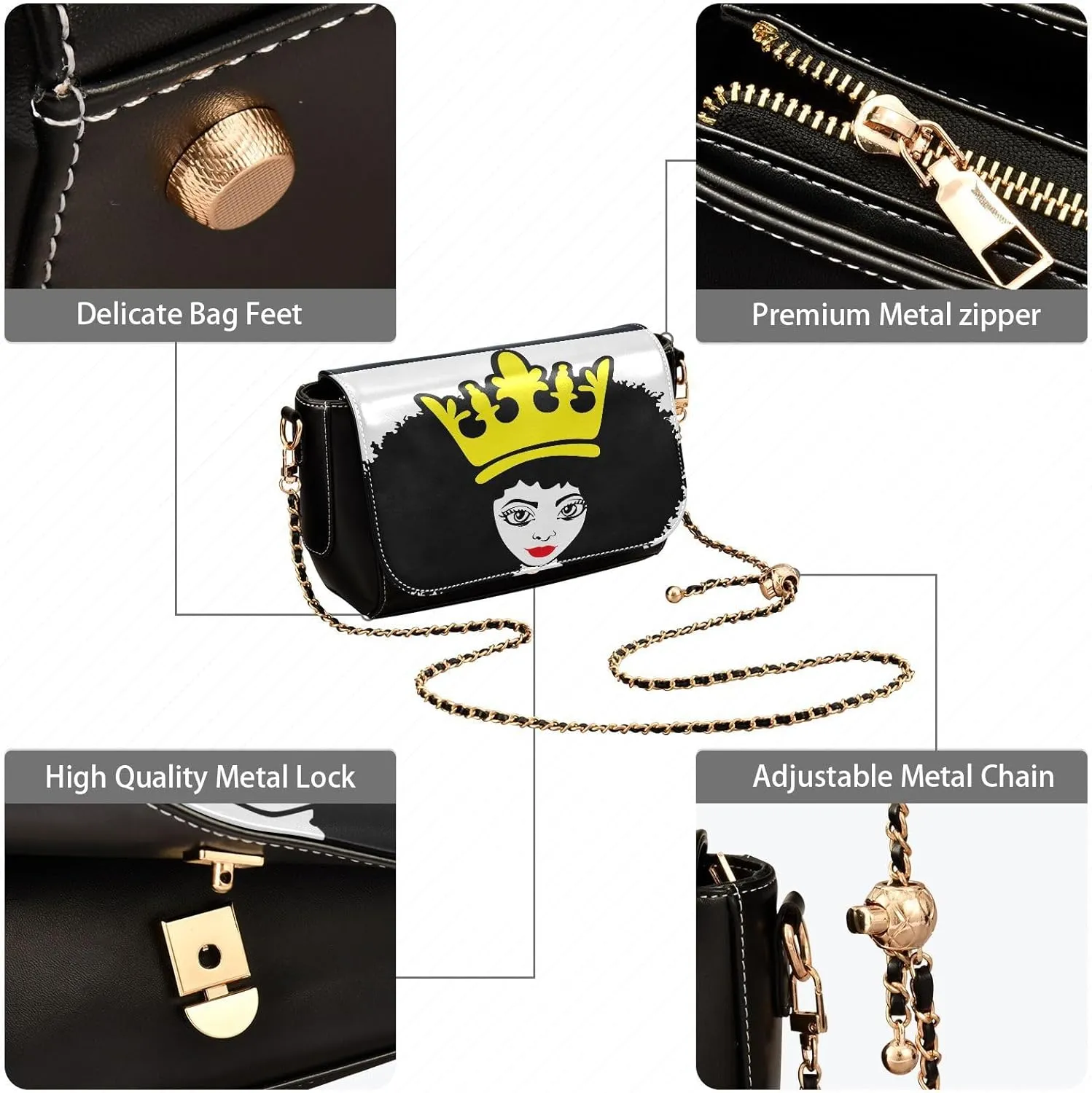 Crossbody Bags for Women Trendy Women's Black Shoulder Bag Small PU Leather Flap Cross Body Bag Handbags