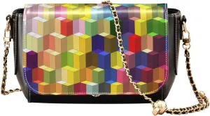 Crossbody Bags for Women Trendy Women's Black Shoulder Bag Small PU Leather Flap Cross Body Bag Handbags