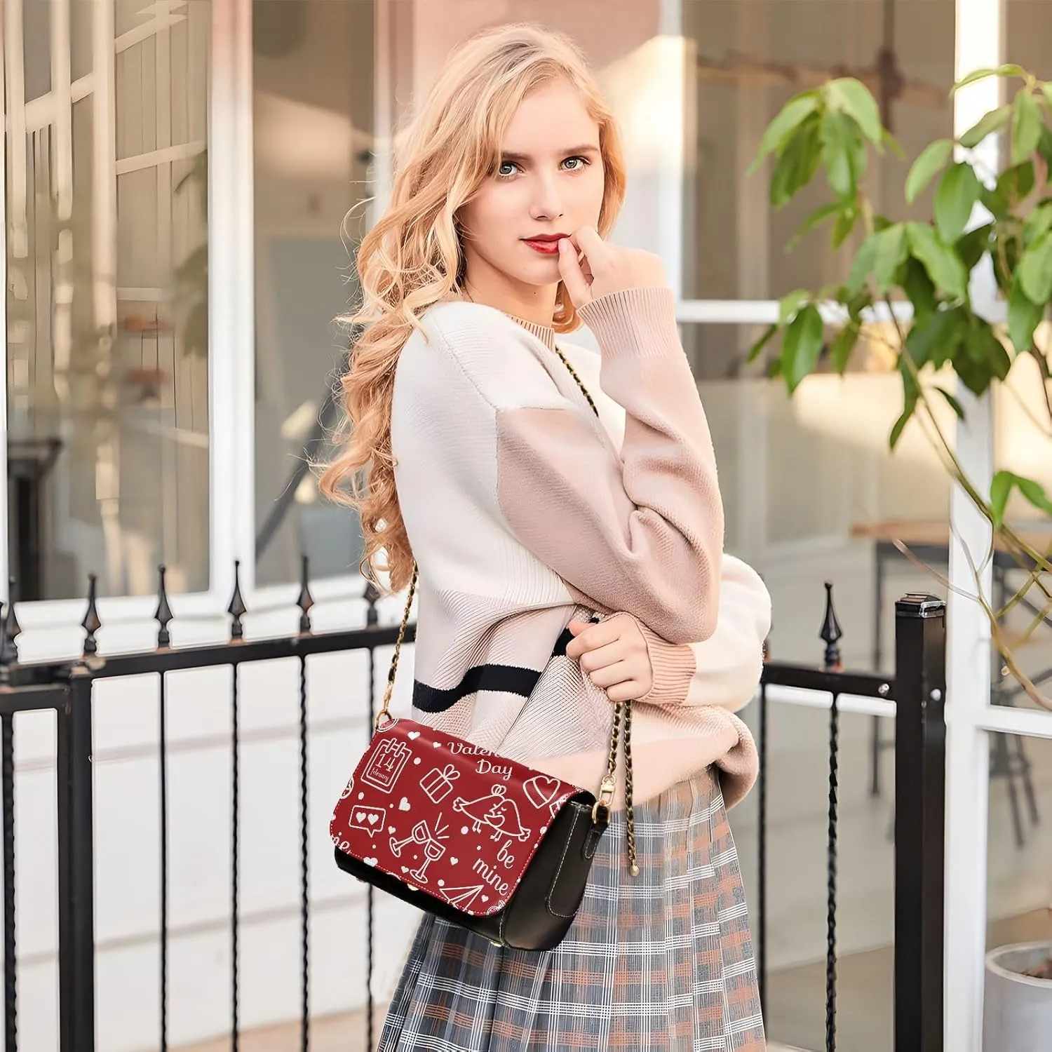 Crossbody Bags for Women Trendy Women's Black Shoulder Bag Small PU Leather Flap Cross Body Bag Handbags