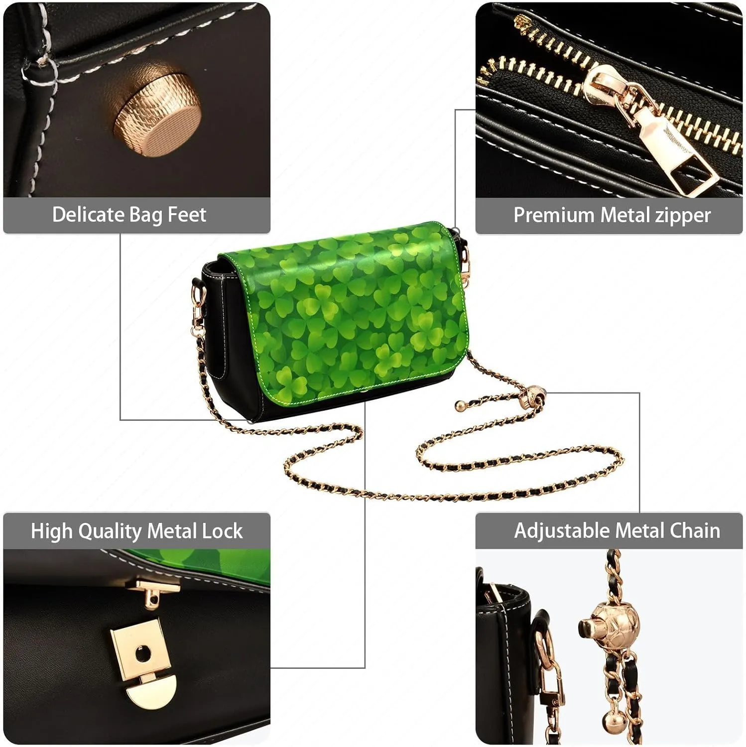 Crossbody Bags for Women Trendy Women's Black Shoulder Bag Small PU Leather Flap Cross Body Bag Handbags