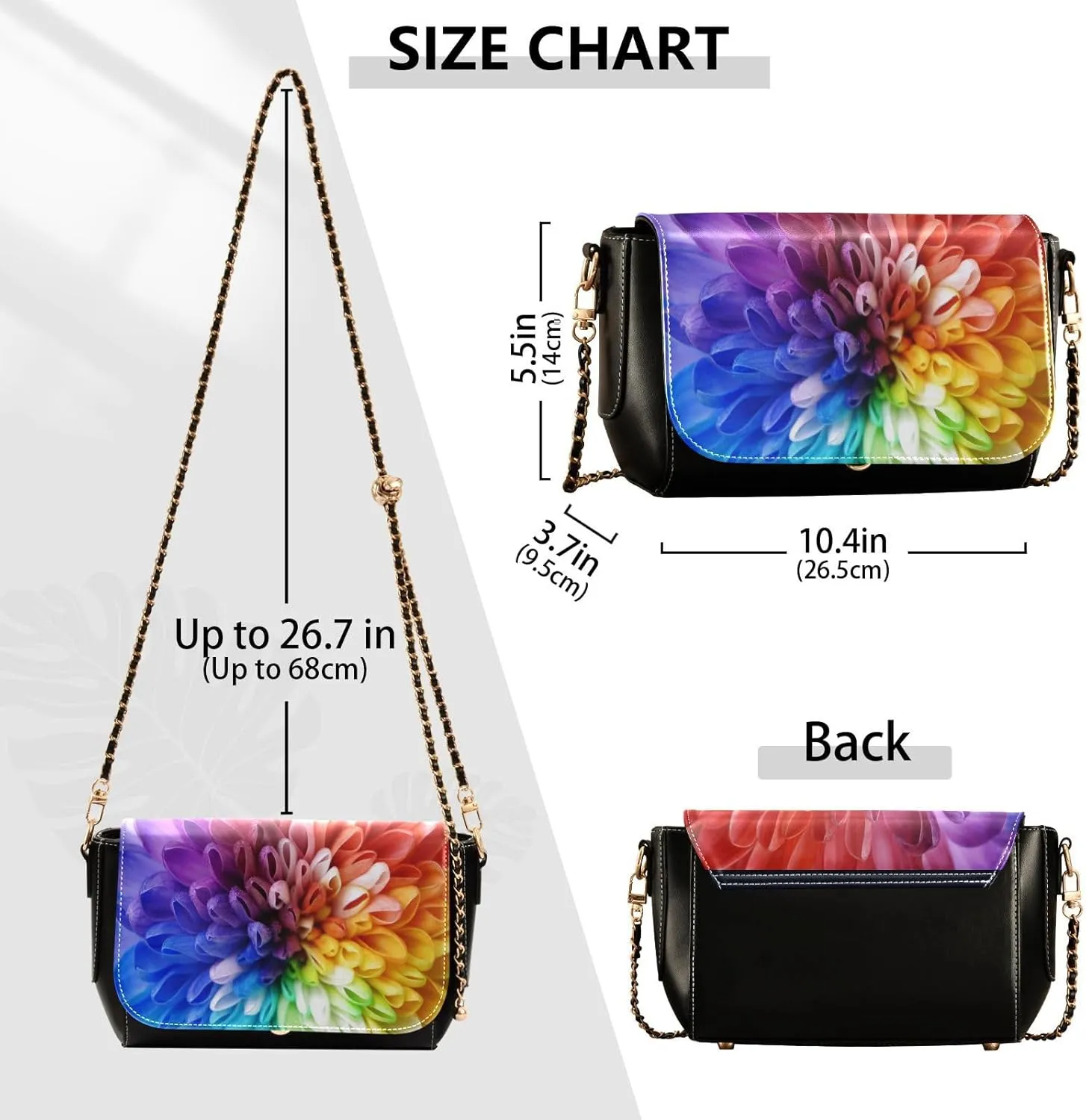 Crossbody Bags for Women Trendy Women's Black Shoulder Bag Small PU Leather Flap Cross Body Bag Handbags