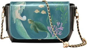 Crossbody Bags for Women Trendy Women's Black Shoulder Bag Small PU Leather Flap Cross Body Bag Handbags