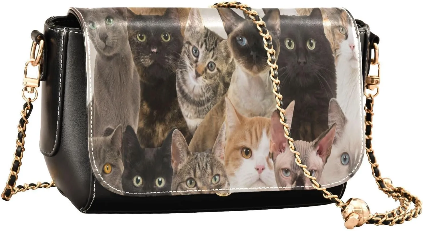 Crossbody Bags for Women Trendy Women's Black Shoulder Bag Small PU Leather Flap Cross Body Bag Handbags