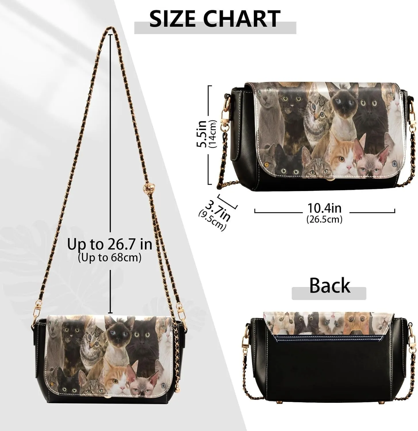 Crossbody Bags for Women Trendy Women's Black Shoulder Bag Small PU Leather Flap Cross Body Bag Handbags