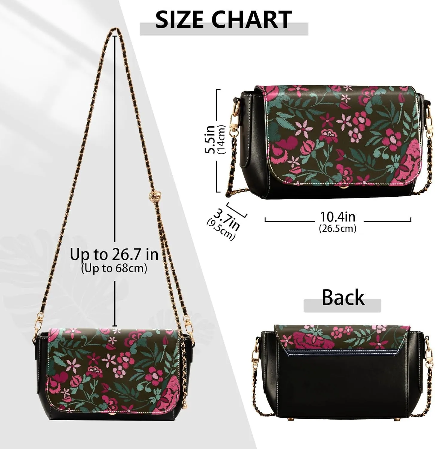 Crossbody Bags for Women Trendy Women's Black Shoulder Bag Small PU Leather Flap Cross Body Bag Handbags
