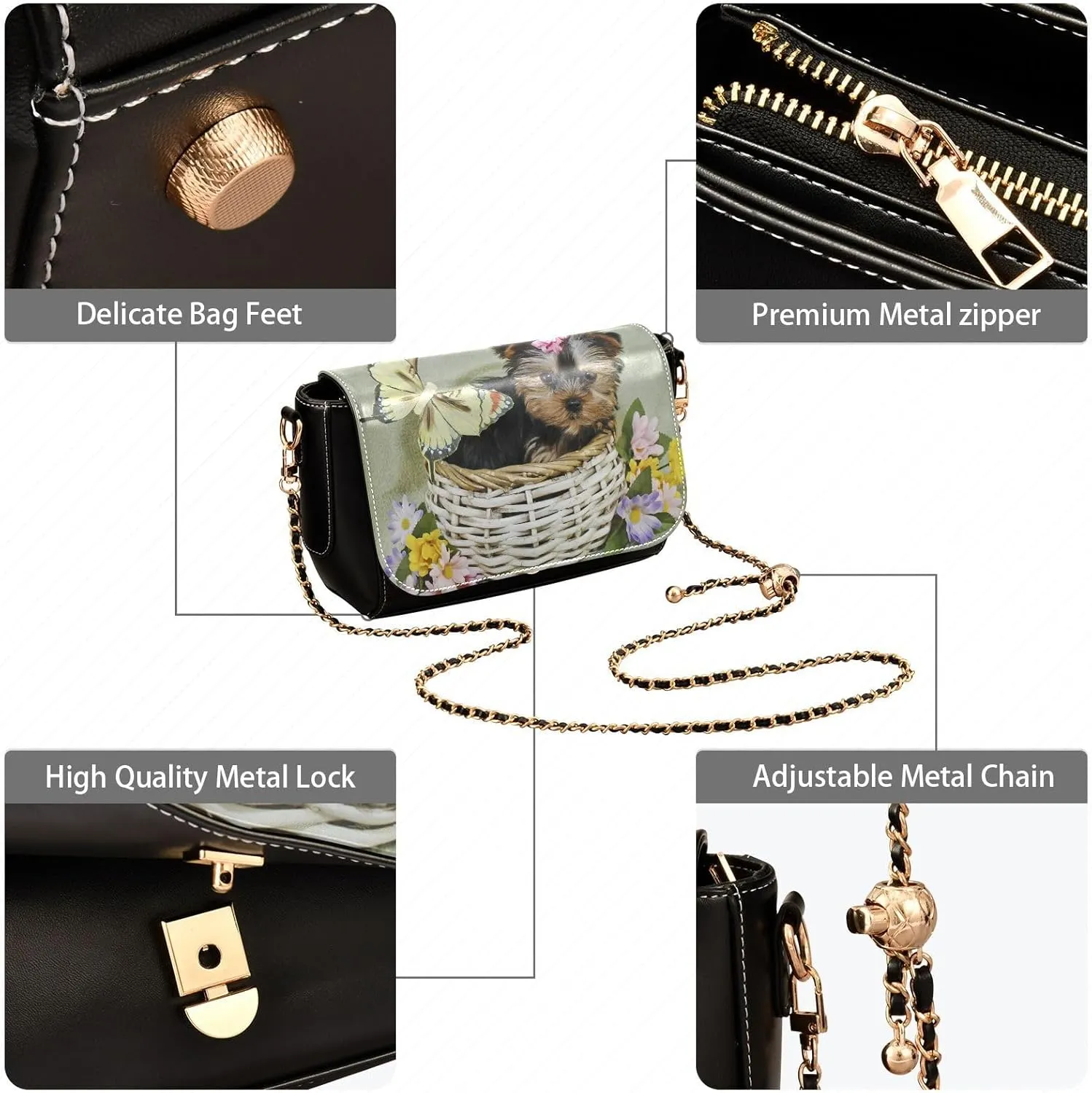 Crossbody Bags for Women Trendy Women's Black Shoulder Bag Small PU Leather Flap Cross Body Bag Handbags