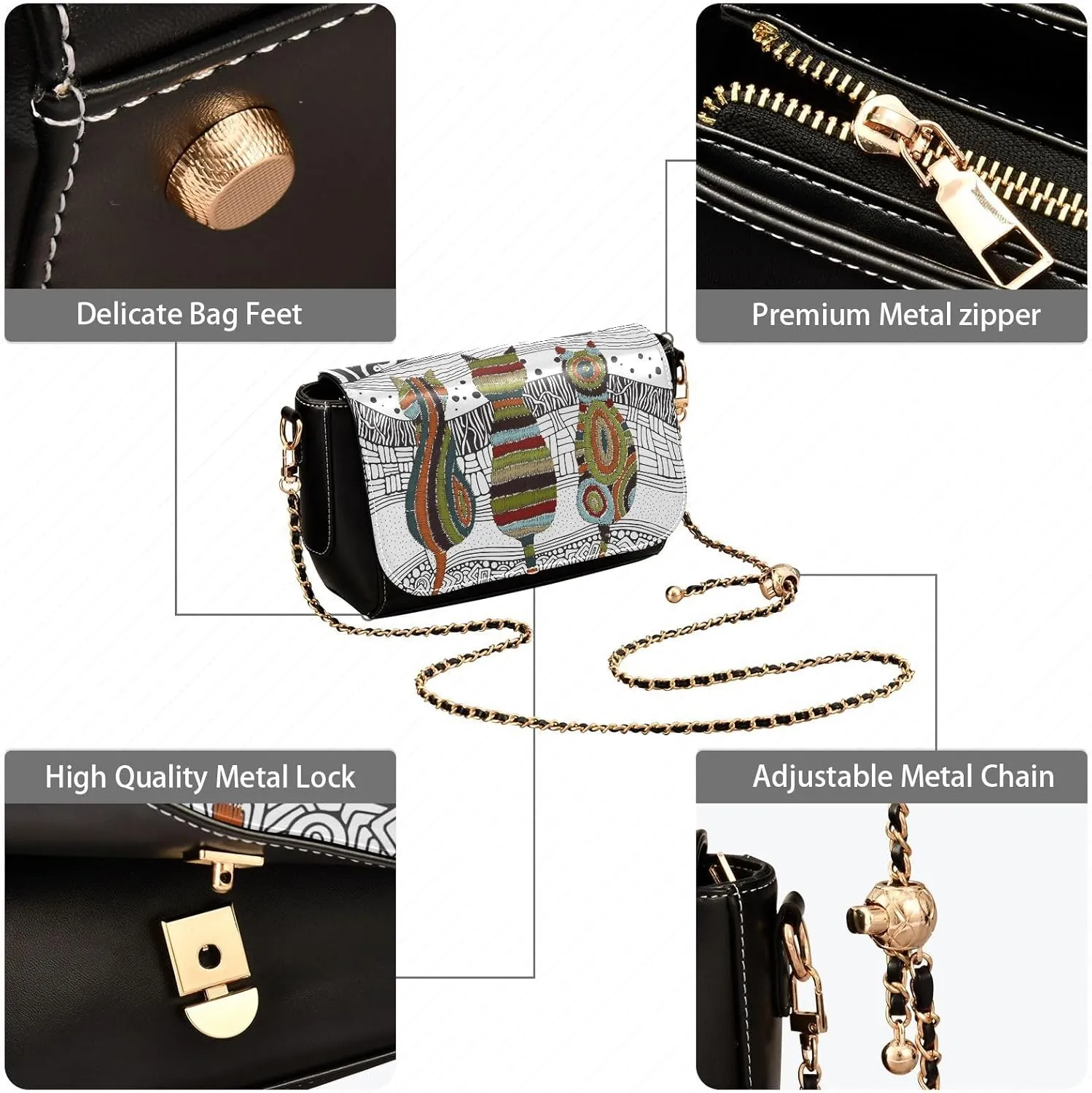 Crossbody Bags for Women Trendy Women's Black Shoulder Bag Small PU Leather Flap Cross Body Bag Handbags