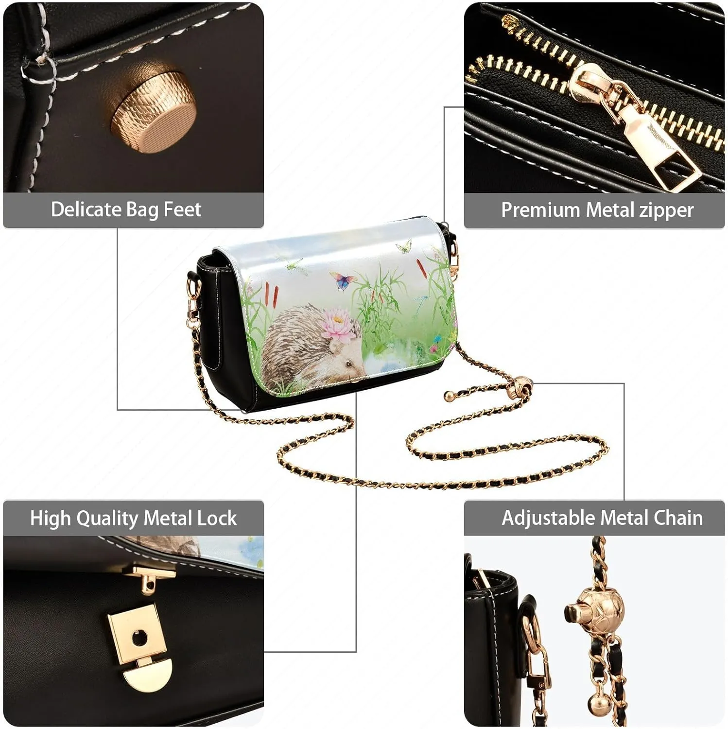 Crossbody Bags for Women Trendy Women's Black Shoulder Bag Small PU Leather Flap Cross Body Bag Handbags