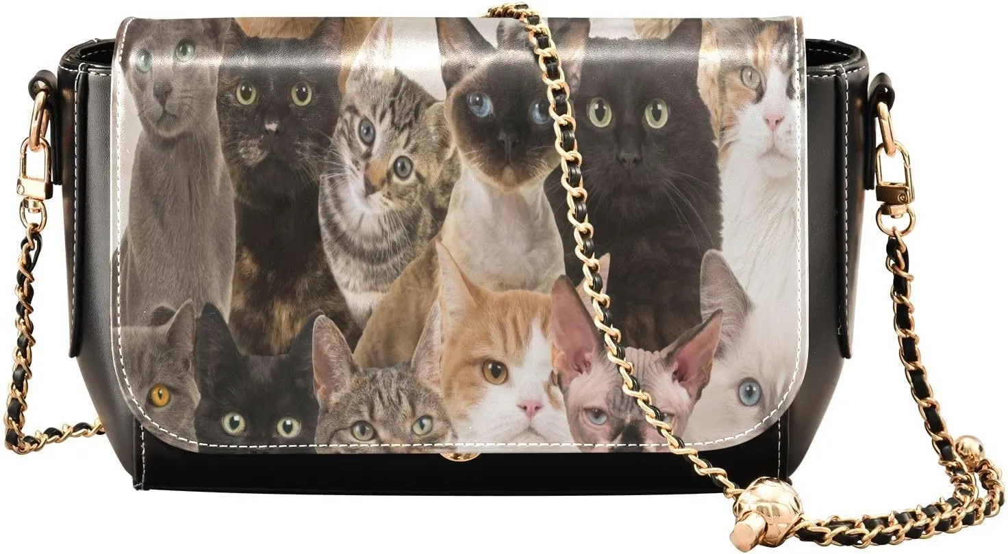 Crossbody Bags for Women Trendy Women's Black Shoulder Bag Small PU Leather Flap Cross Body Bag Handbags