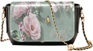 Crossbody Bags for Women Trendy Women's Black Shoulder Bag Small PU Leather Flap Cross Body Bag Handbags