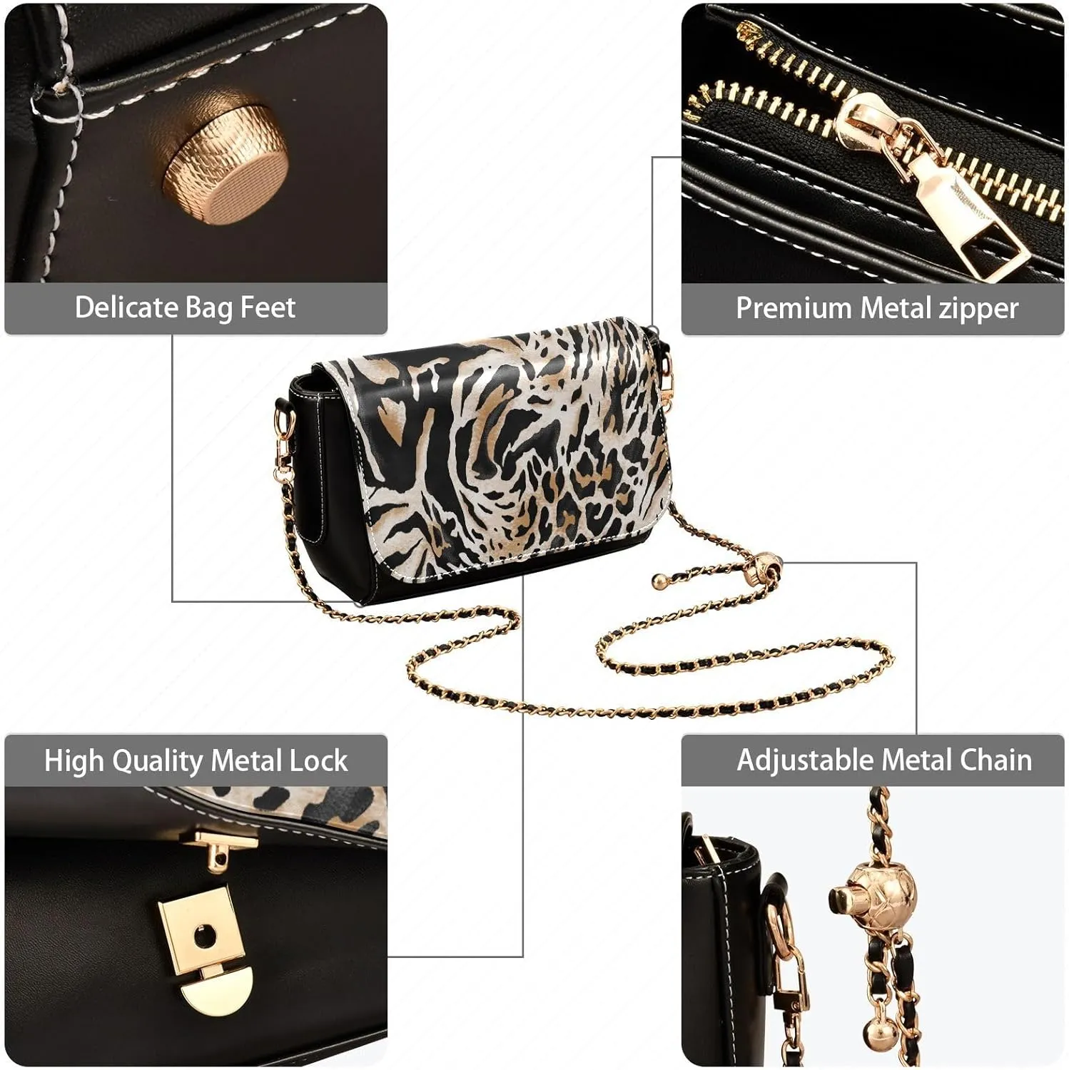 Crossbody Bags for Women Trendy Women's Black Shoulder Bag Small PU Leather Flap Cross Body Bag Handbags