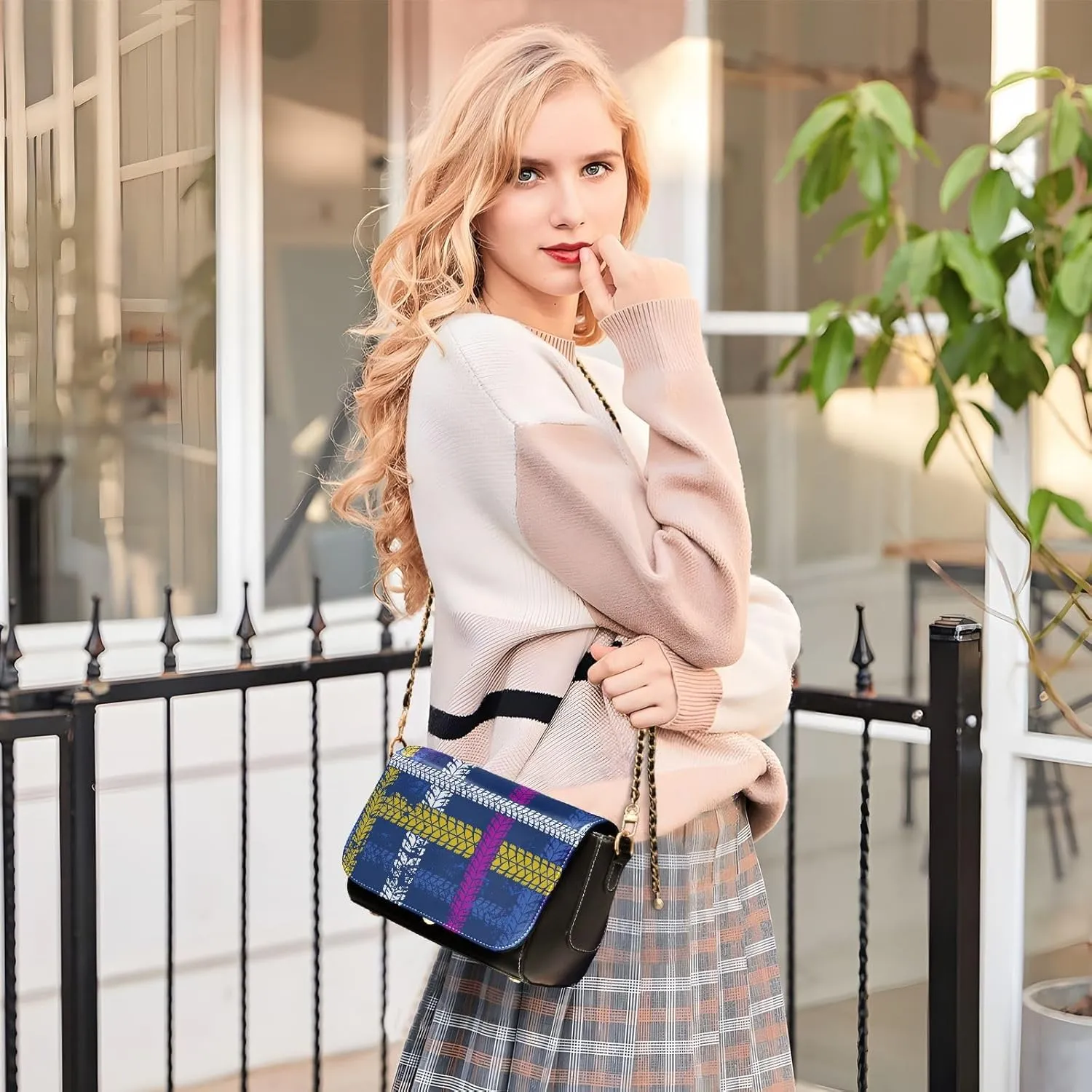 Crossbody Bags for Women Trendy Women's Black Shoulder Bag Small PU Leather Flap Cross Body Bag Handbags