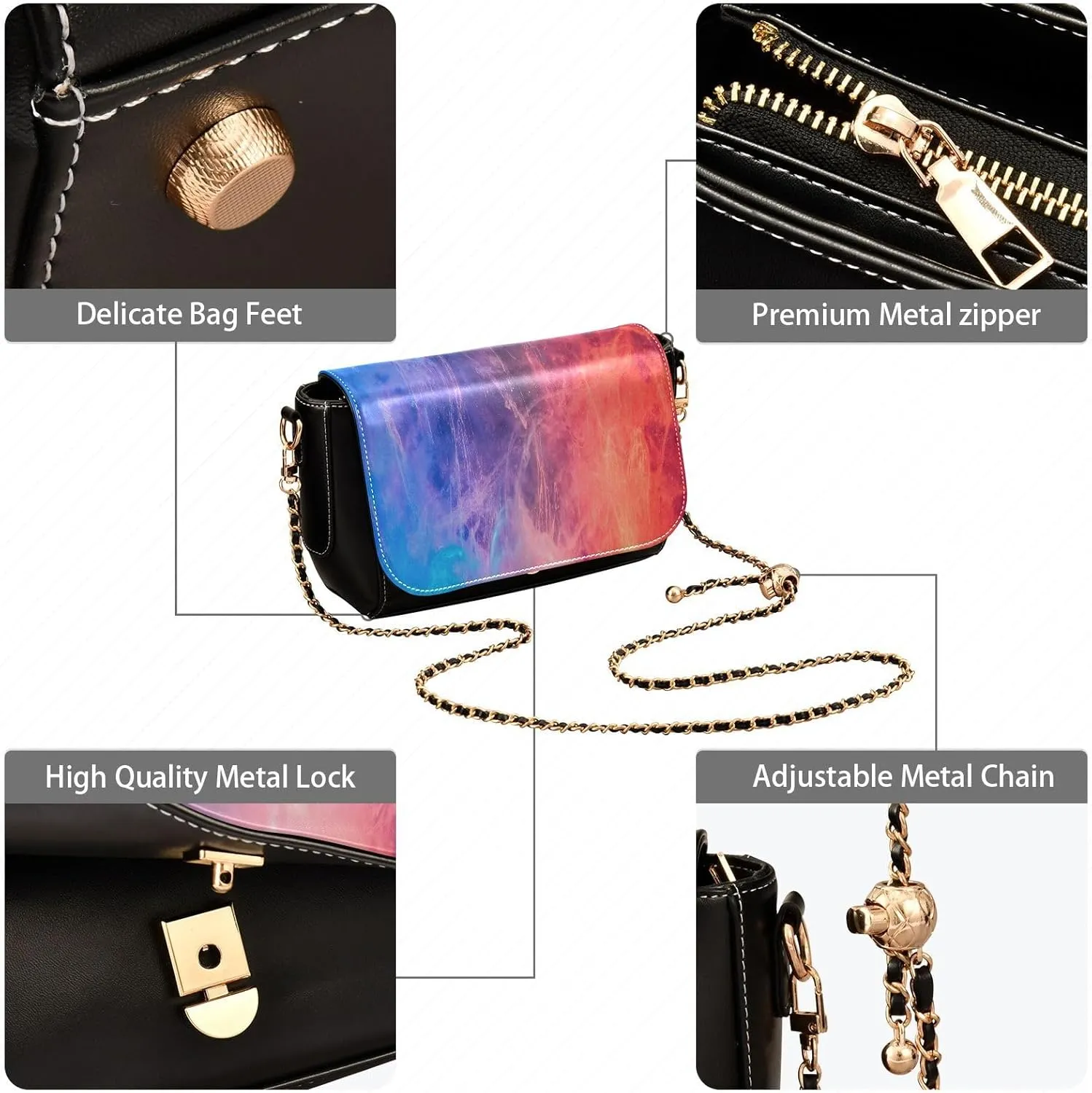 Crossbody Bags for Women Trendy Women's Black Shoulder Bag Small PU Leather Flap Cross Body Bag Handbags